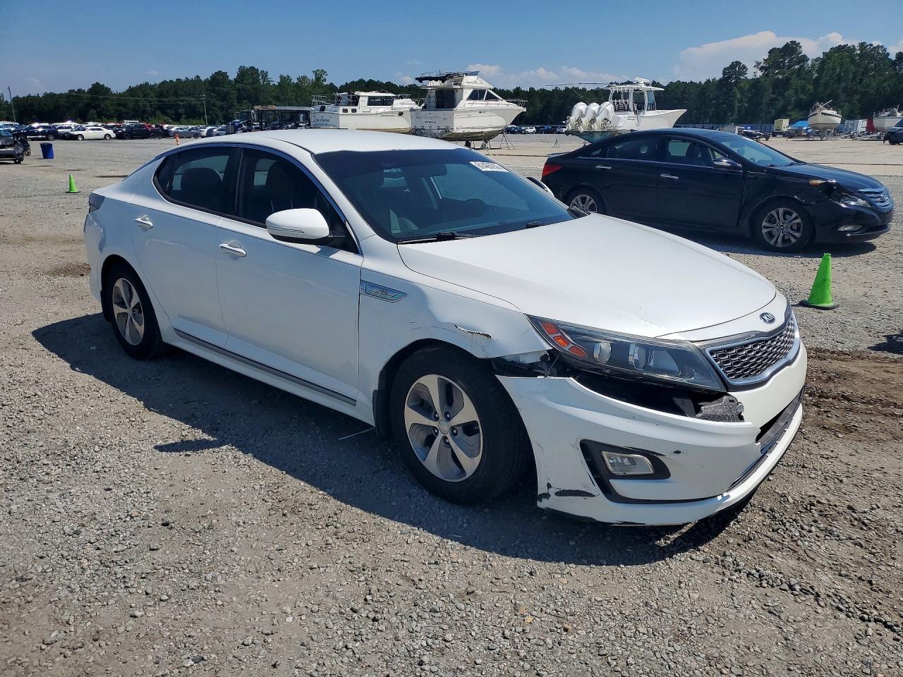 2015 Kia Optima Hybrid White vin: KNAGM4AD8F5077445