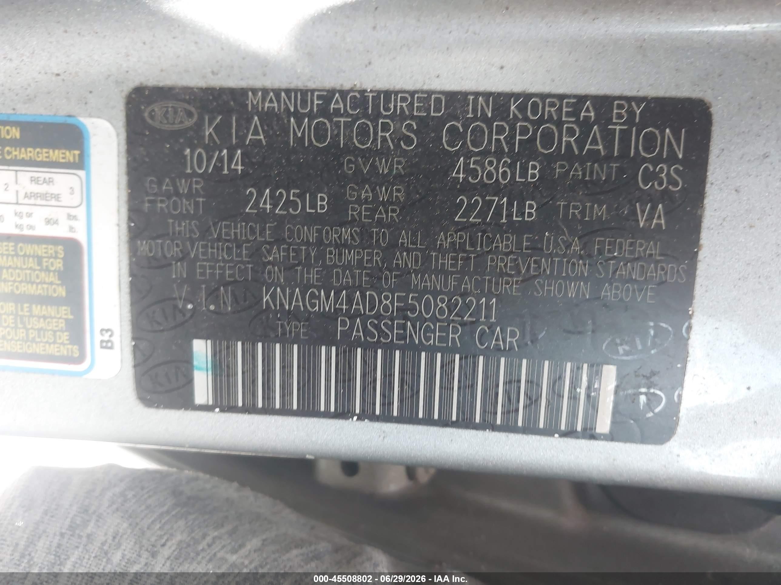 2015 Kia Optima Hybrid   Silver vin: KNAGM4AD8F5082211