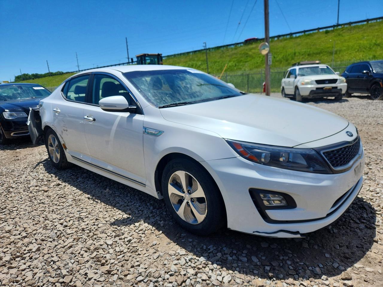 2015 Kia Optima Hybrid White vin: KNAGM4AD8F5083598