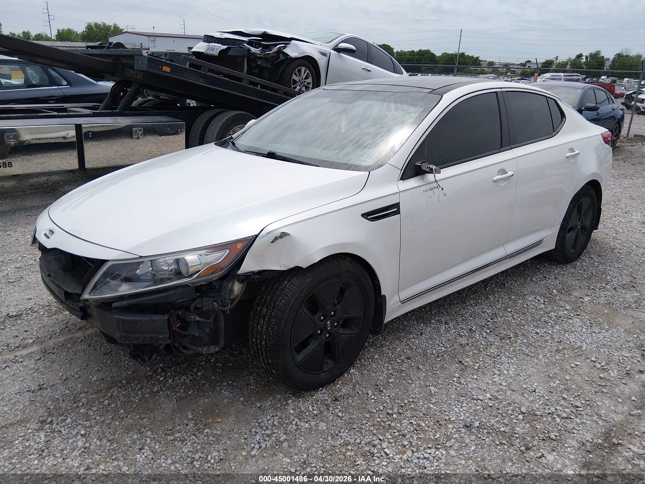 2013 Kia Optima Hybrid Ex White vin: KNAGM4AD9D5048176