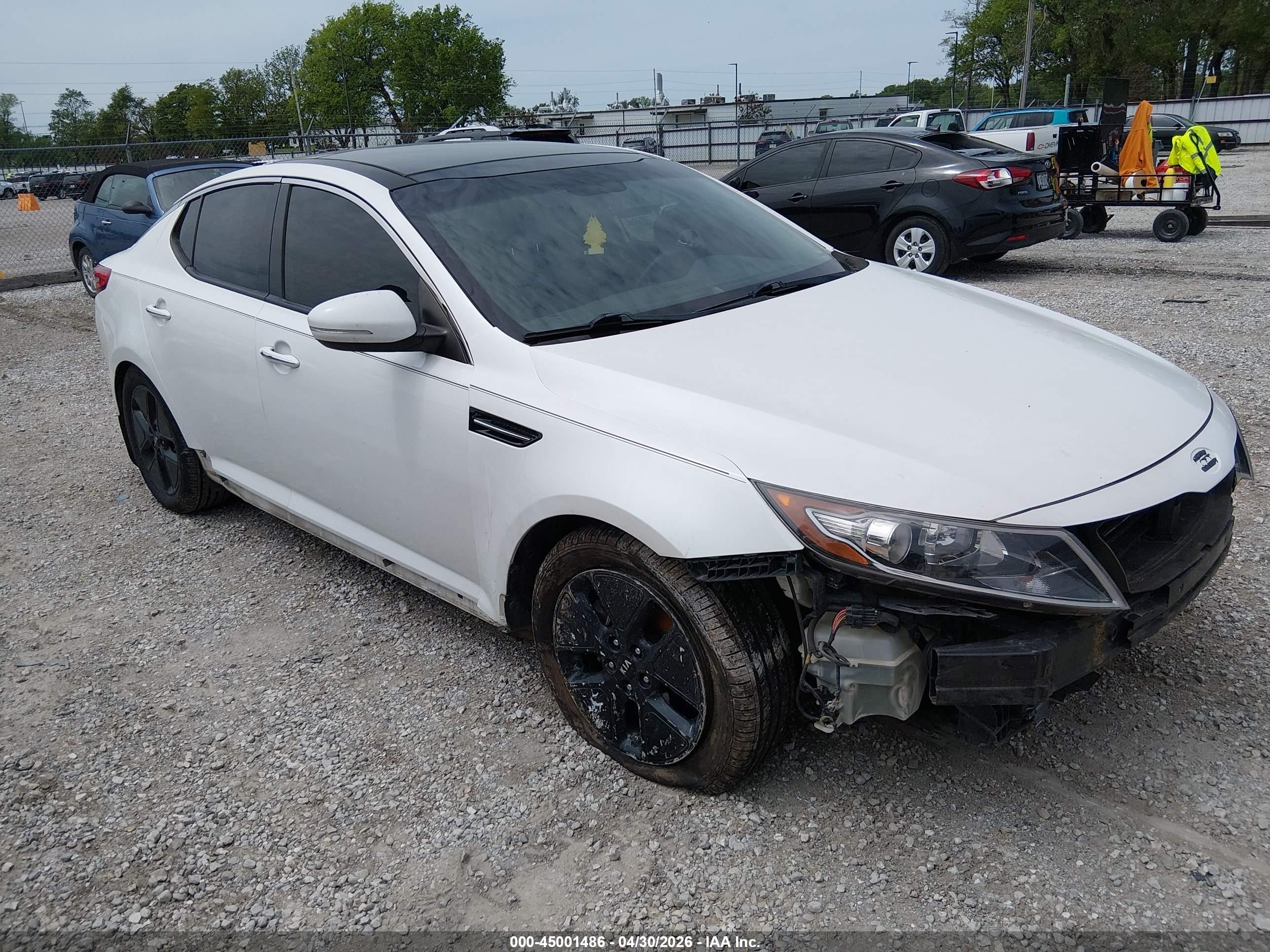 2013 Kia Optima Hybrid Ex White vin: KNAGM4AD9D5048176