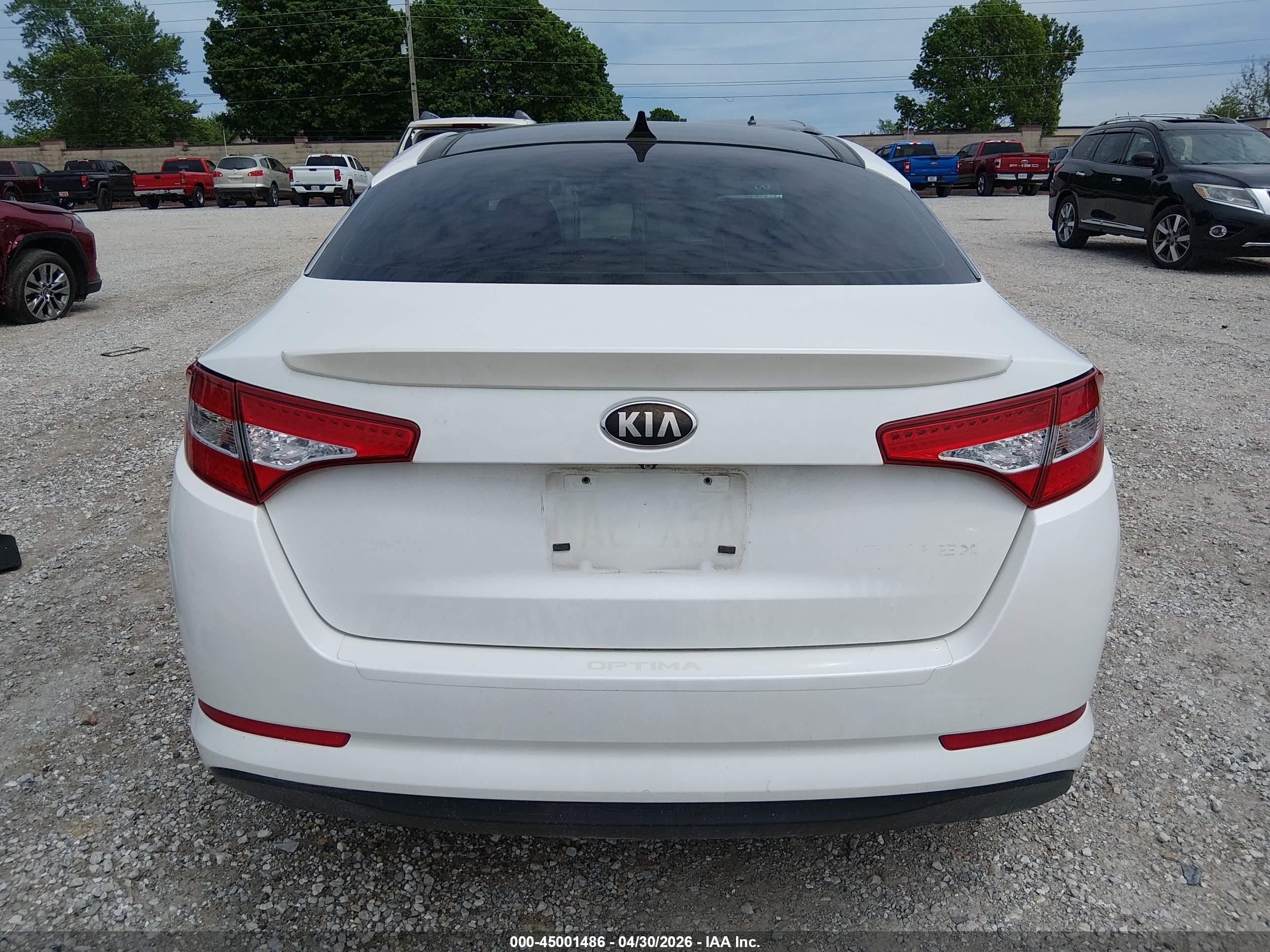 2013 Kia Optima Hybrid Ex White vin: KNAGM4AD9D5048176