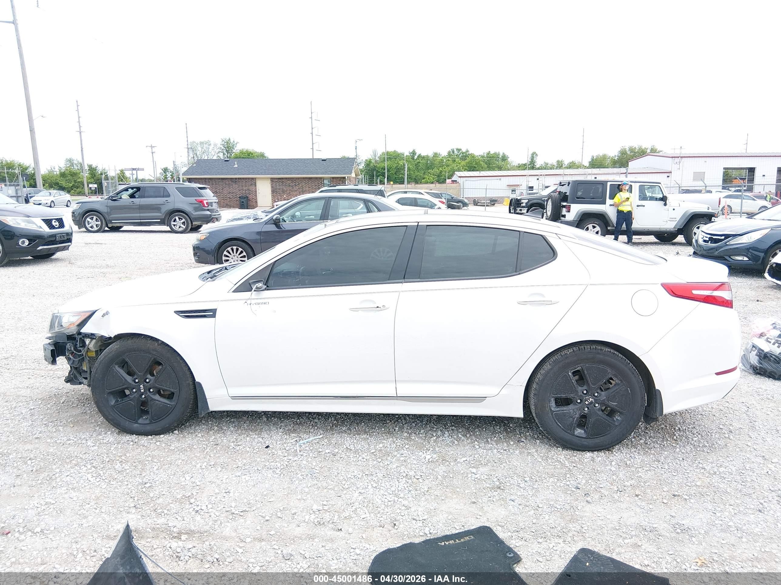2013 Kia Optima Hybrid Ex White vin: KNAGM4AD9D5048176