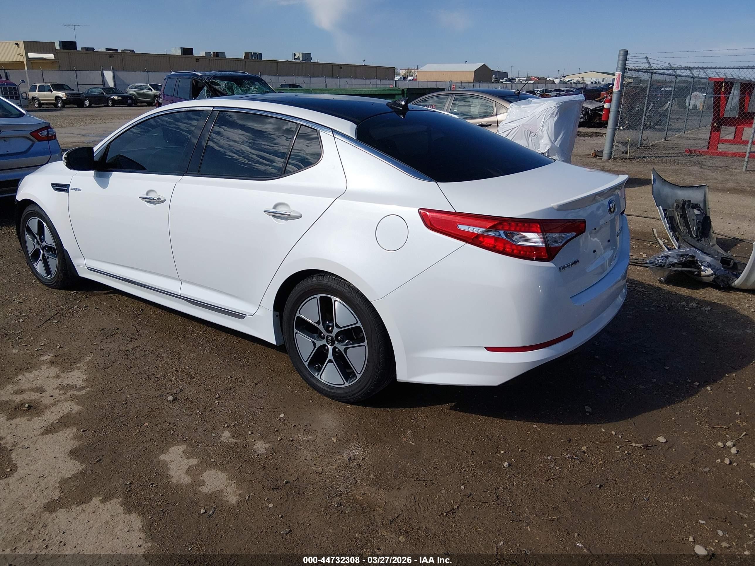 2013 Kia Optima Hybrid Ex White vin: KNAGM4AD9D5055600