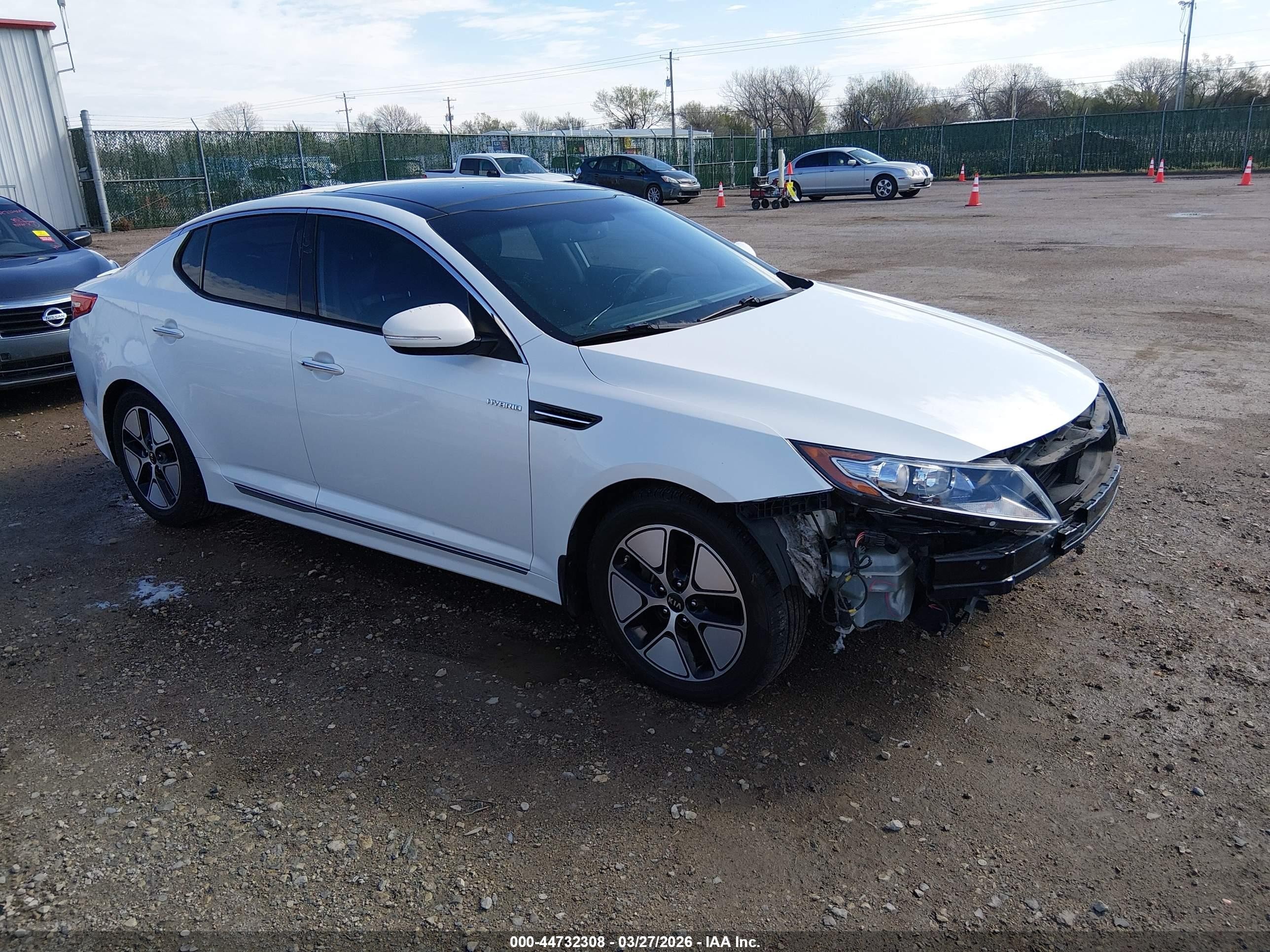 2013 Kia Optima Hybrid Ex White vin: KNAGM4AD9D5055600