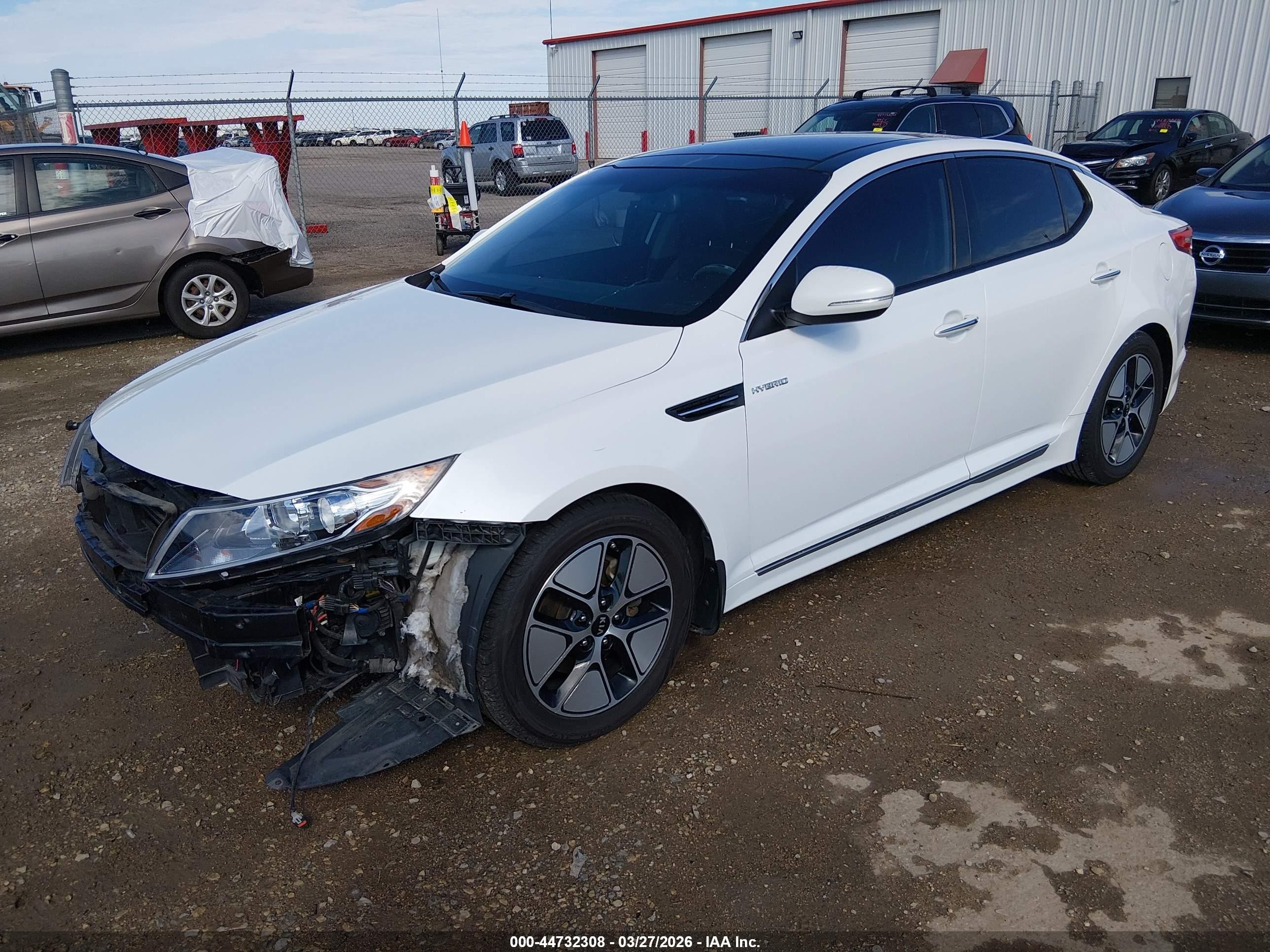 2013 Kia Optima Hybrid Ex White vin: KNAGM4AD9D5055600