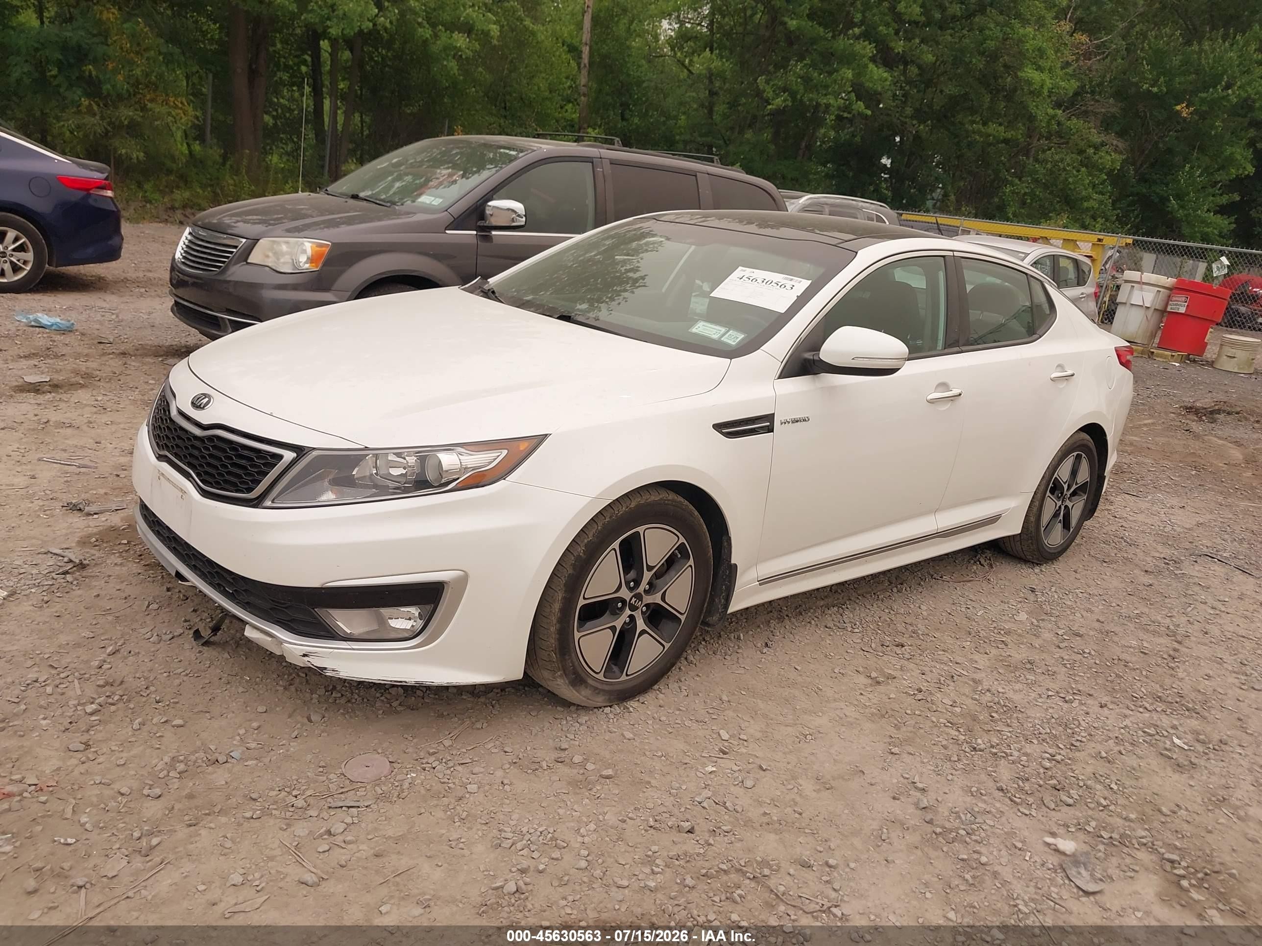 2013 Kia Optima Hybrid Ex White vin: KNAGM4AD9D5057220