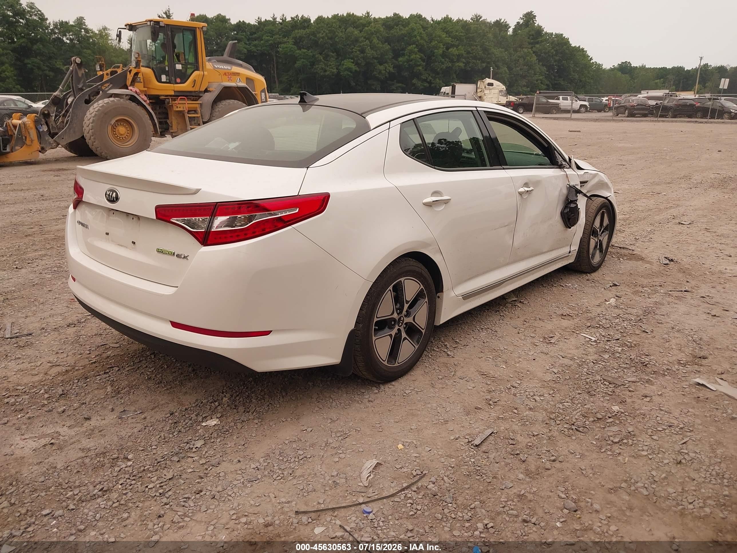 2013 Kia Optima Hybrid Ex White vin: KNAGM4AD9D5057220