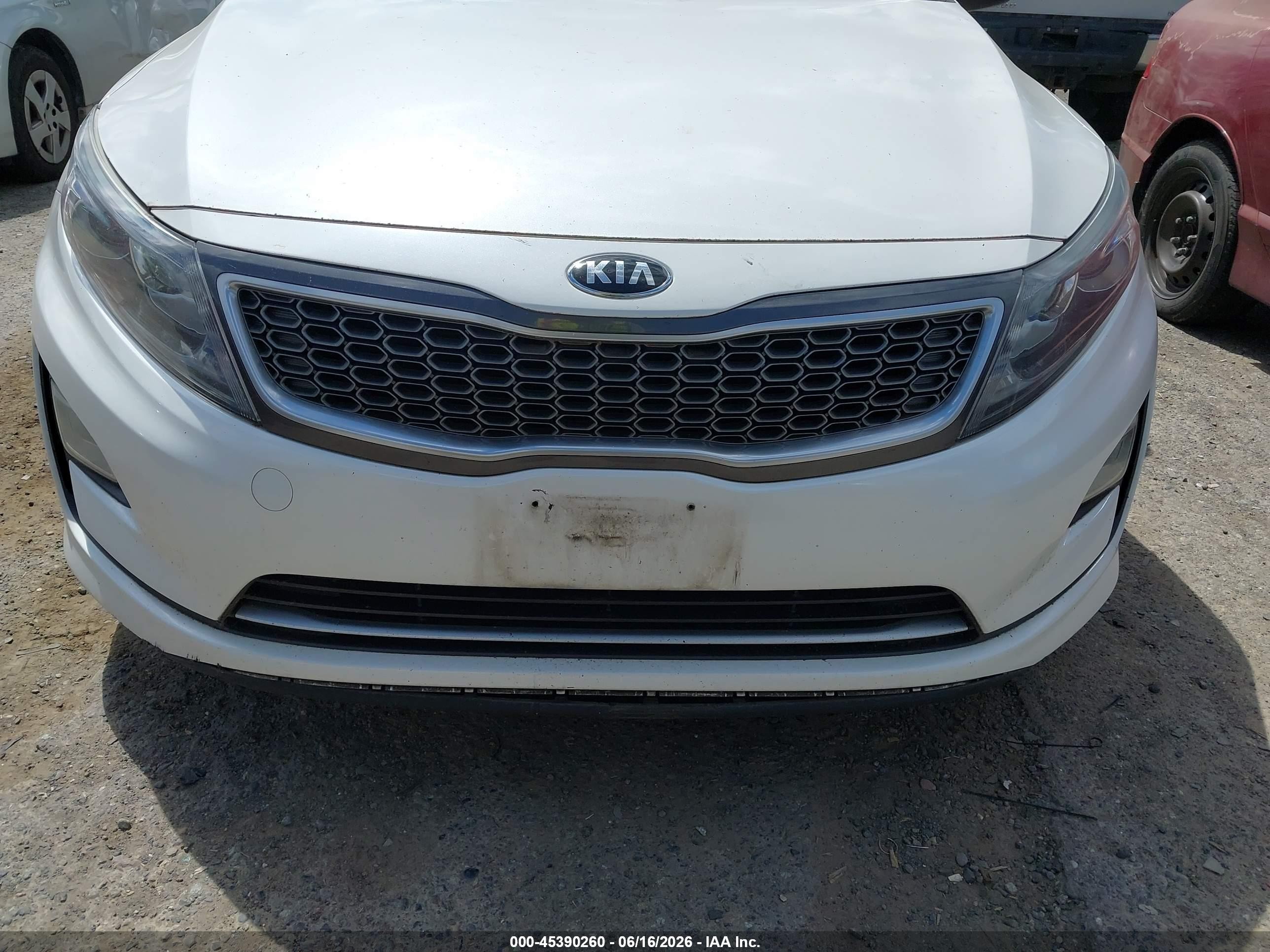 2014 Kia Optima Hybrid Lx White vin: KNAGM4AD9E5069871