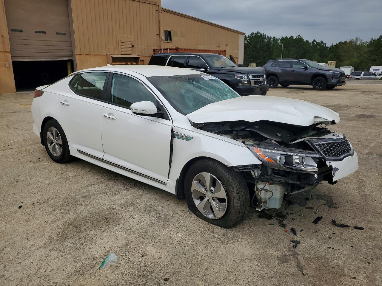 2015 Kia Optima Hybrid Base White vin: KNAGM4AD9F5089958