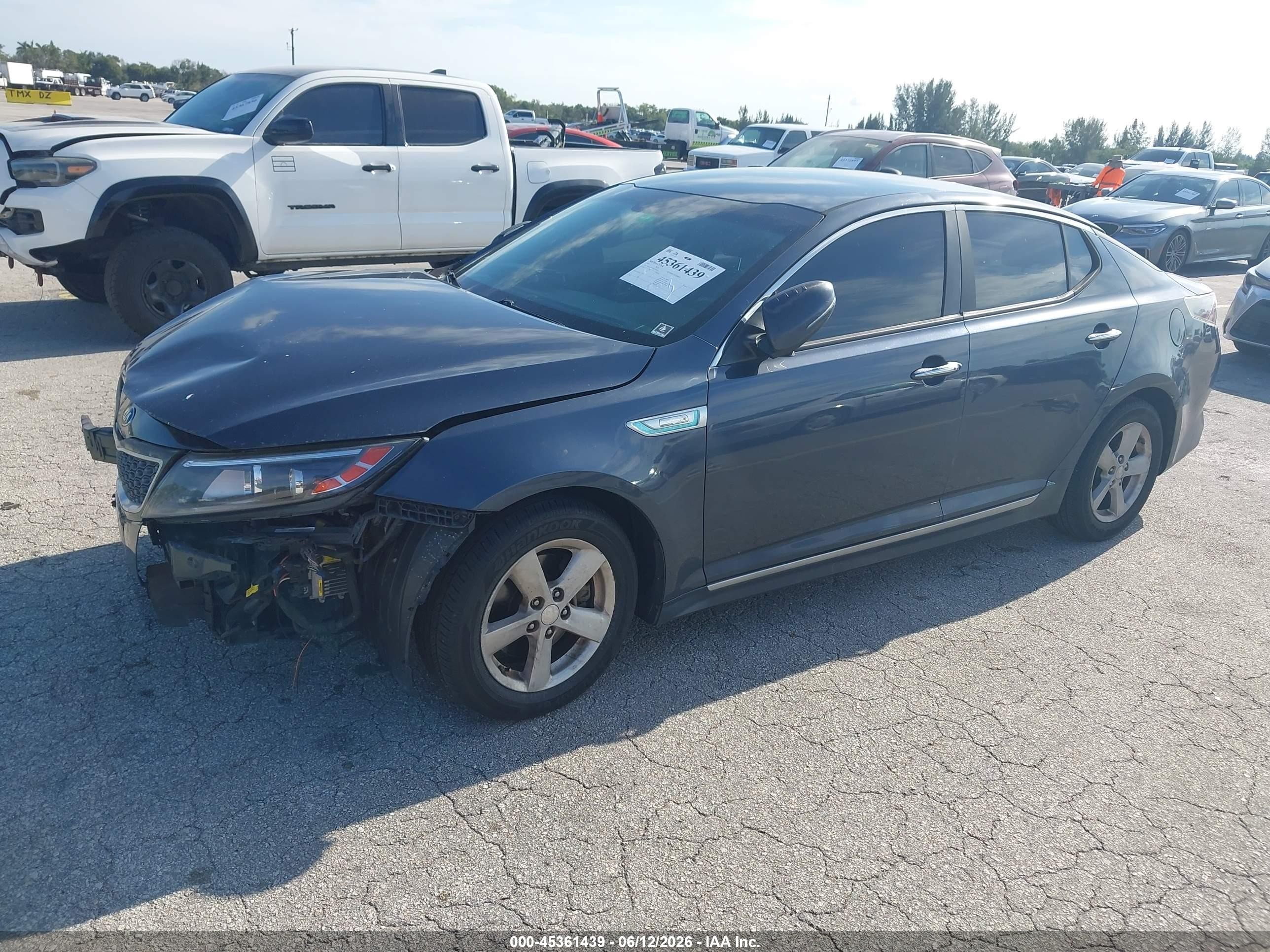 2015 Kia Optima Hybrid   Gray vin: KNAGM4AD9F5090429