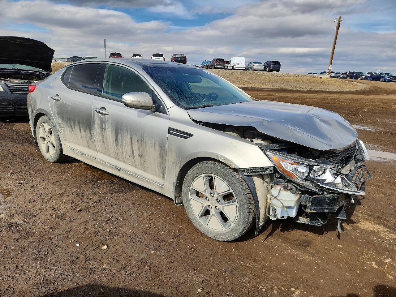 2013 Kia Optima Hybrid Серебряный vin: KNAGM4ADXD5040734