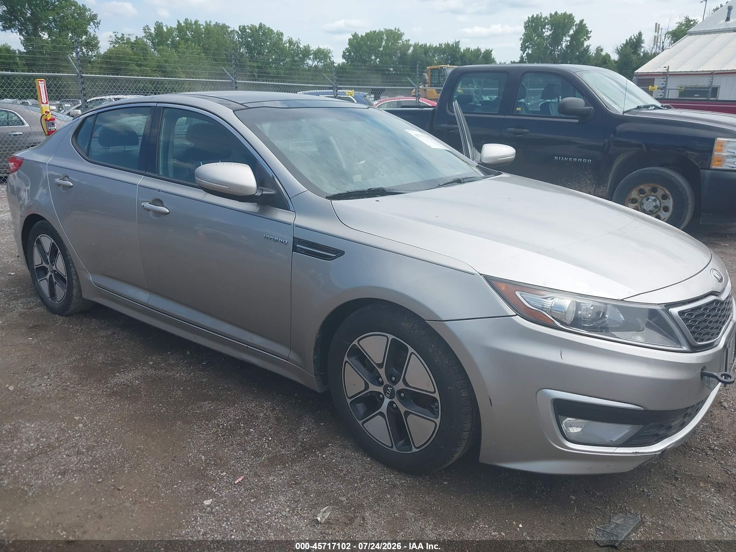 2013 Kia Optima Hybrid Ex Silver vin: KNAGM4ADXD5041284