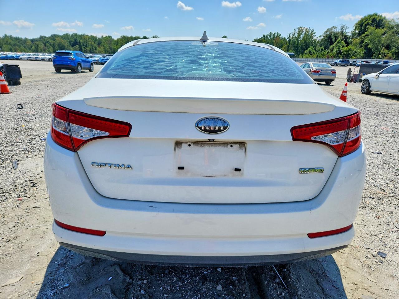 2013 Kia Optima Hybrid White vin: KNAGM4ADXD5043293