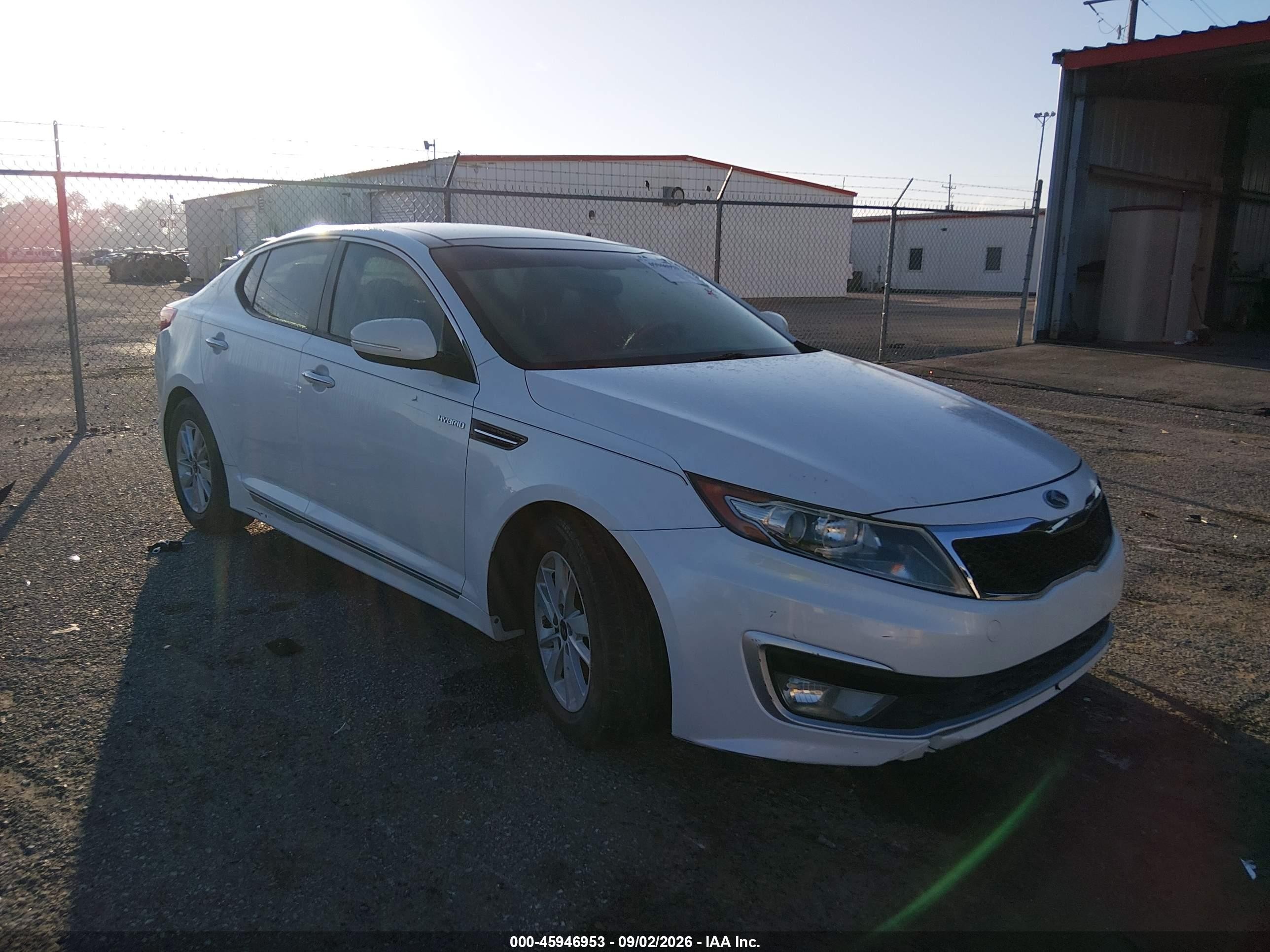 2013 Kia Optima Hybrid Ex White vin: KNAGM4ADXD5049630