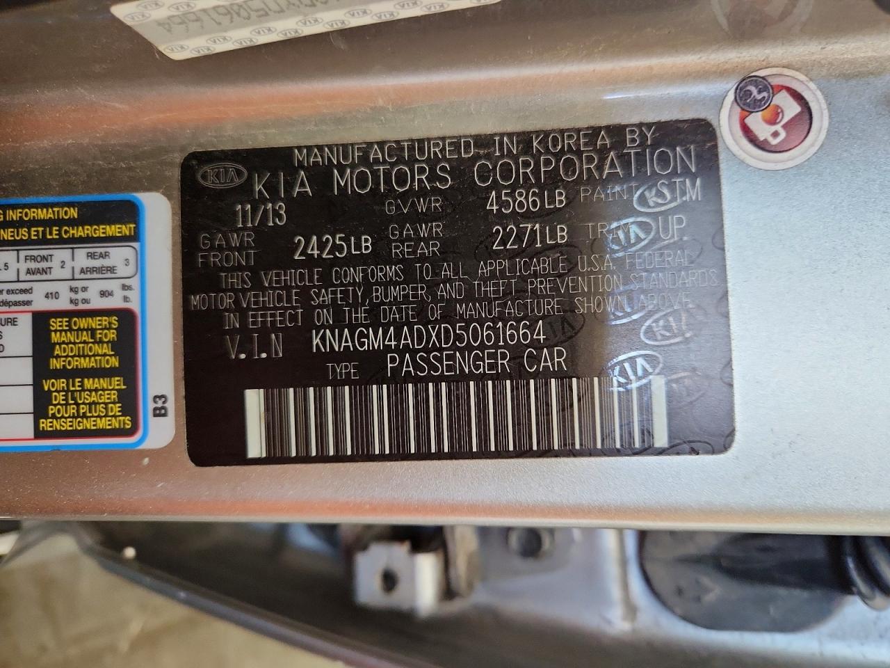 2013 Kia Optima Hybrid Silver vin: KNAGM4ADXD5061664