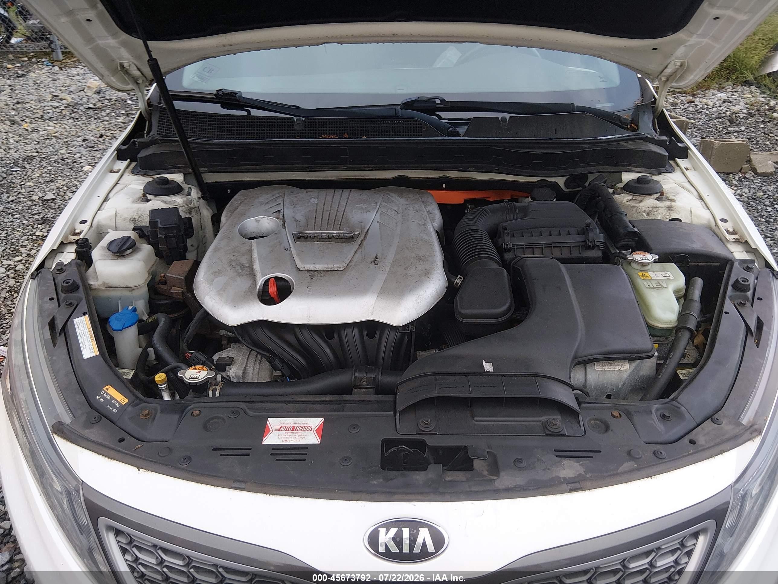2015 Kia Optima Hybrid   Белый vin: KNAGM4ADXF5089595