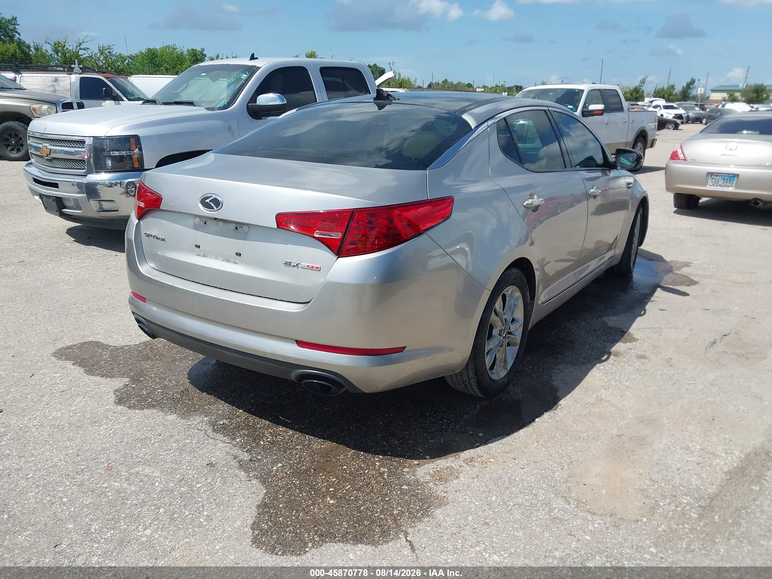 2011 Kia Optima Ex Turbo Silver vin: KNAGN4A63B5164212