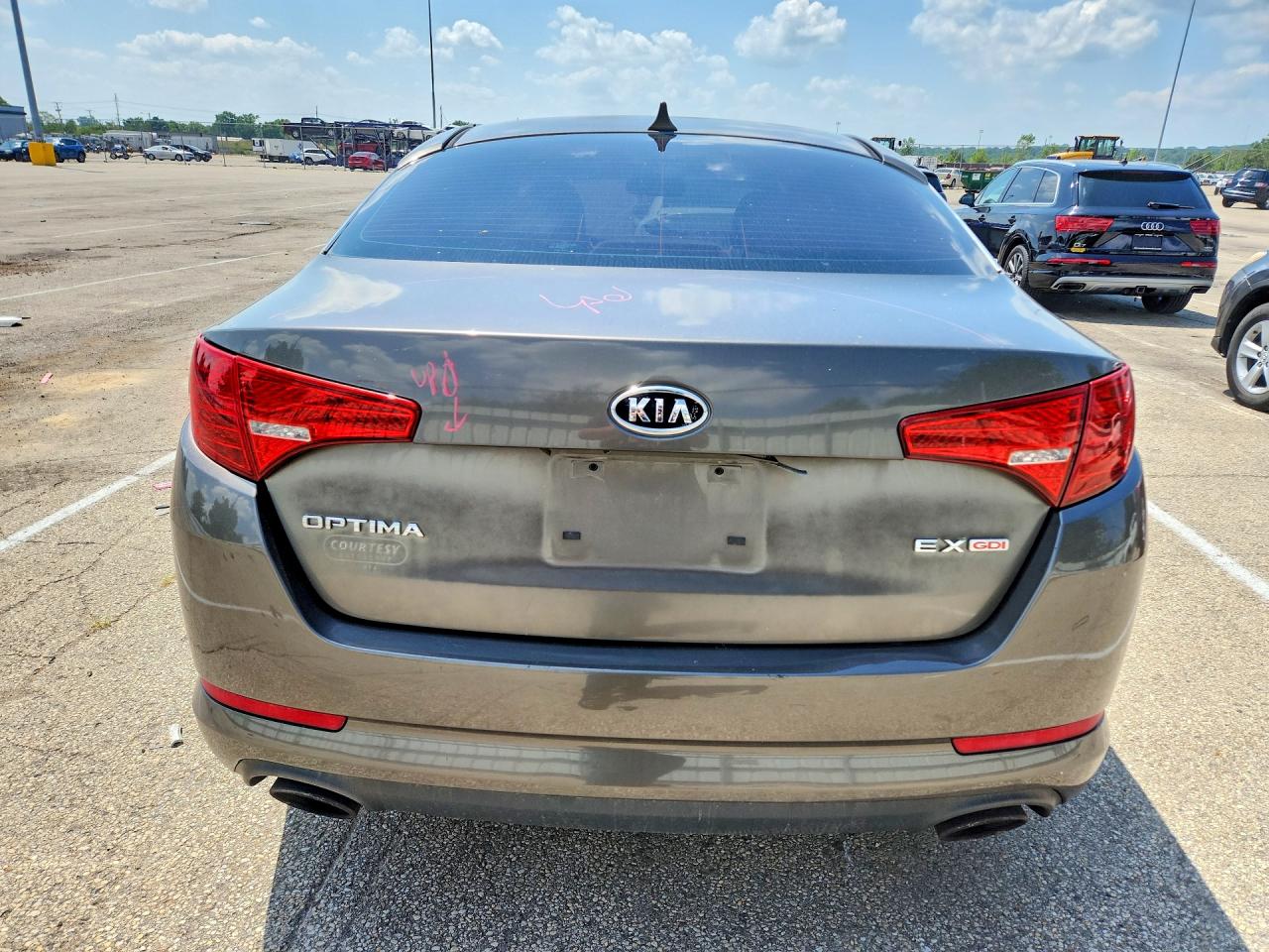 2011 Kia Optima Ex Gray vin: KNAGN4A74B5078660