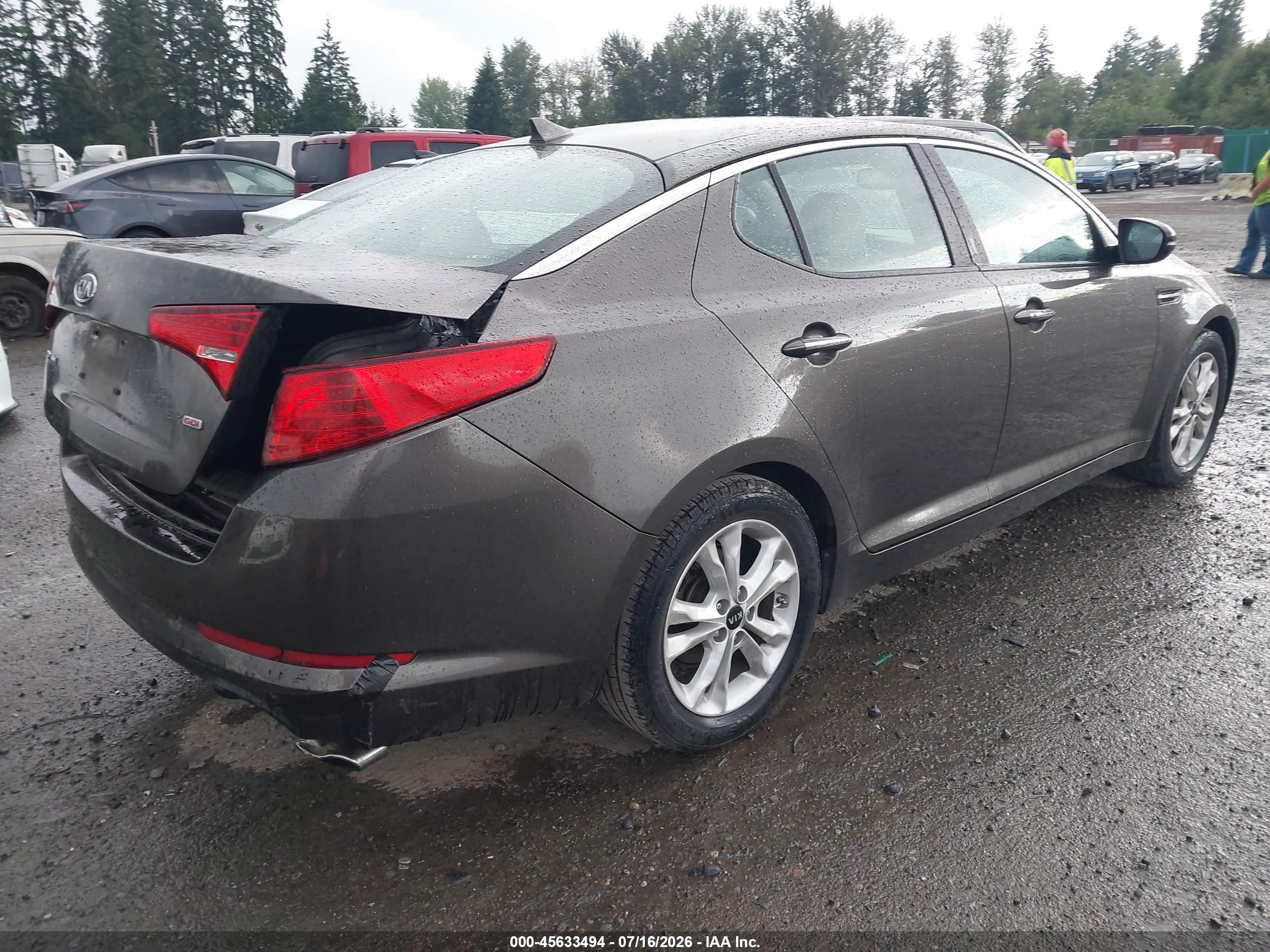2011 Kia Optima Ex Gray vin: KNAGN4A74B5079503