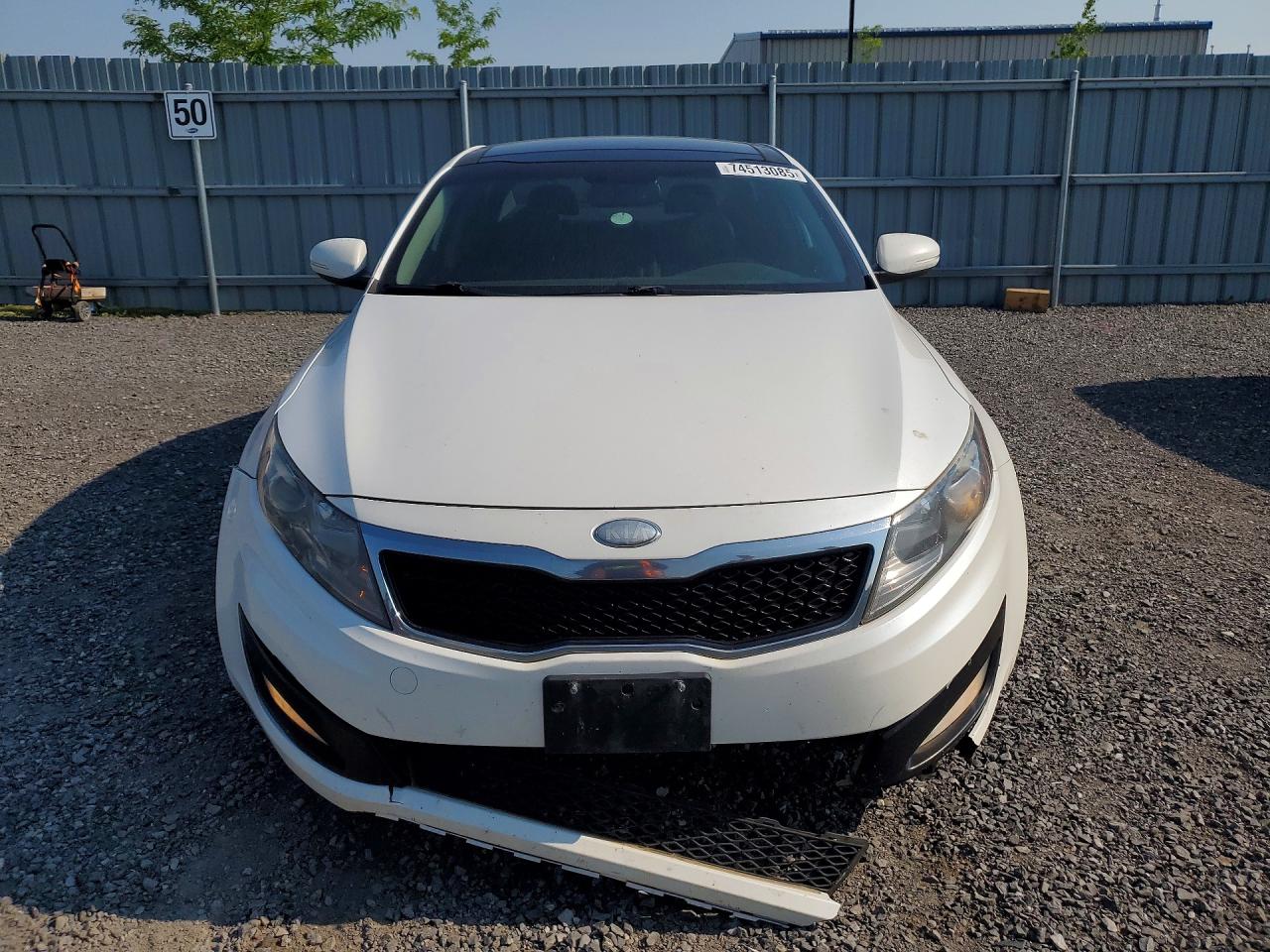 2013 Kia Optima Ex White vin: KNAGN4A76D5385458