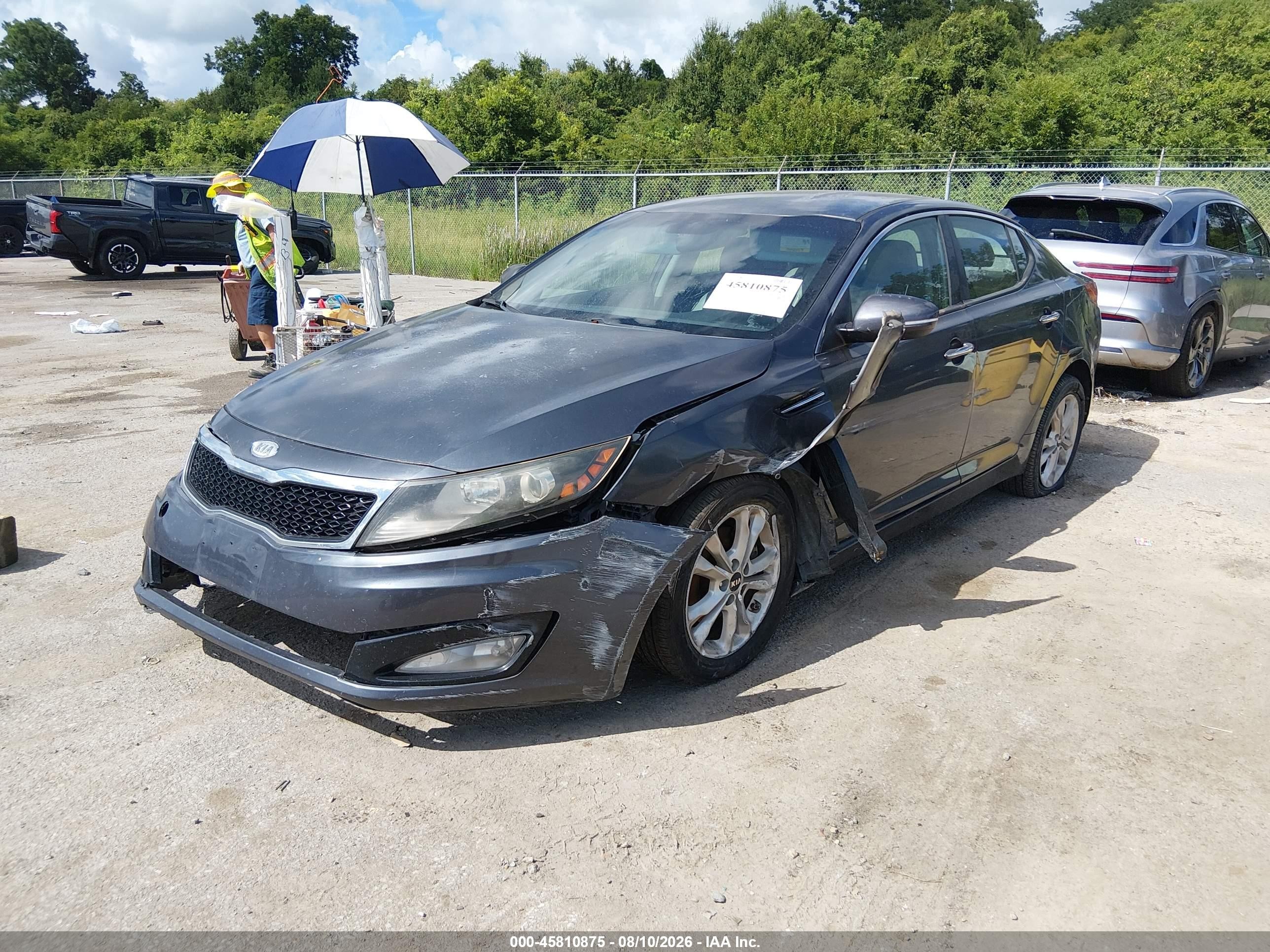 2011 Kia Optima Ex Gray vin: KNAGN4A79B5080243