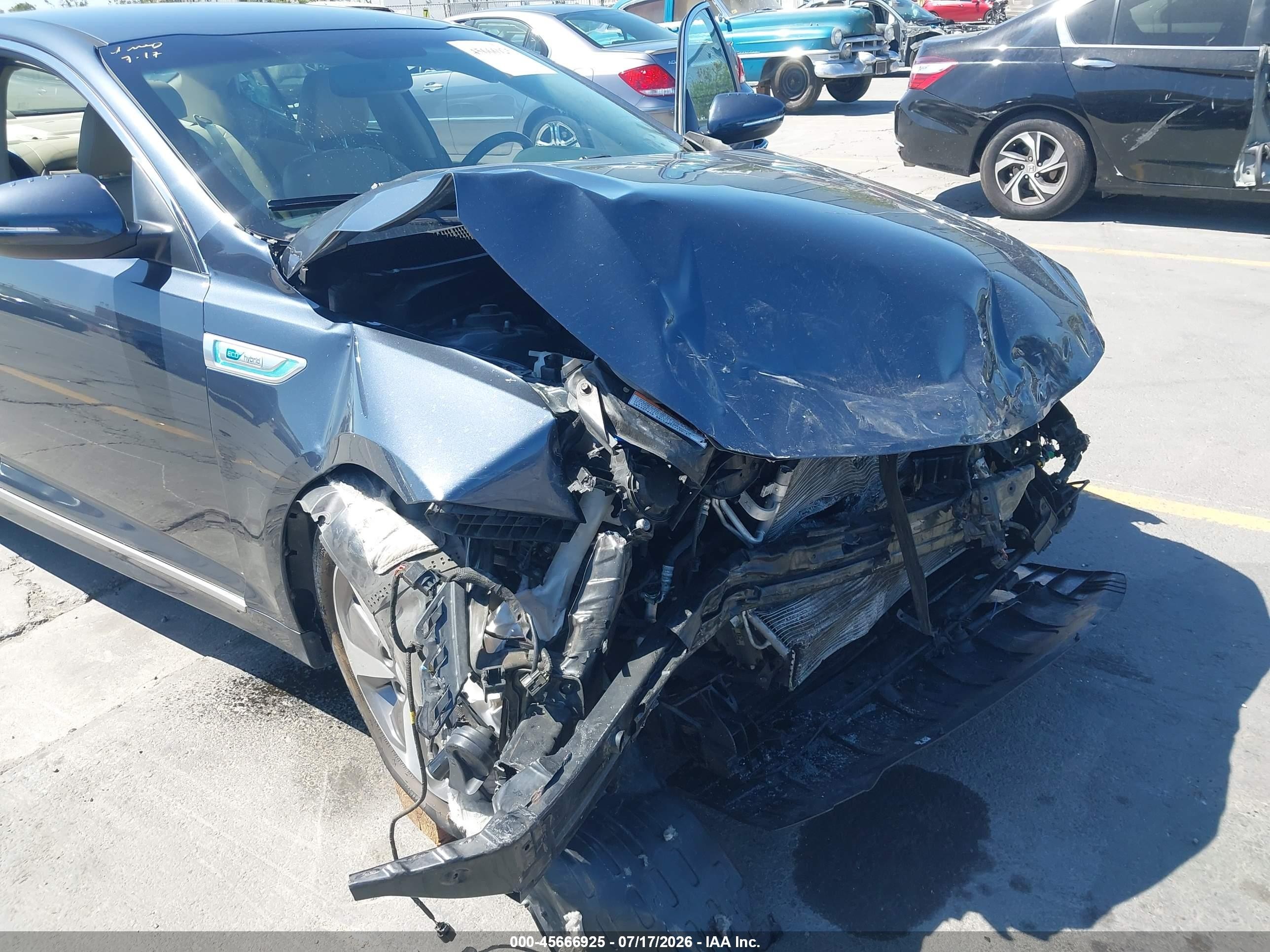 2014 Kia Optima Hybrid Ex Gray vin: KNAGN4AD1E5070249