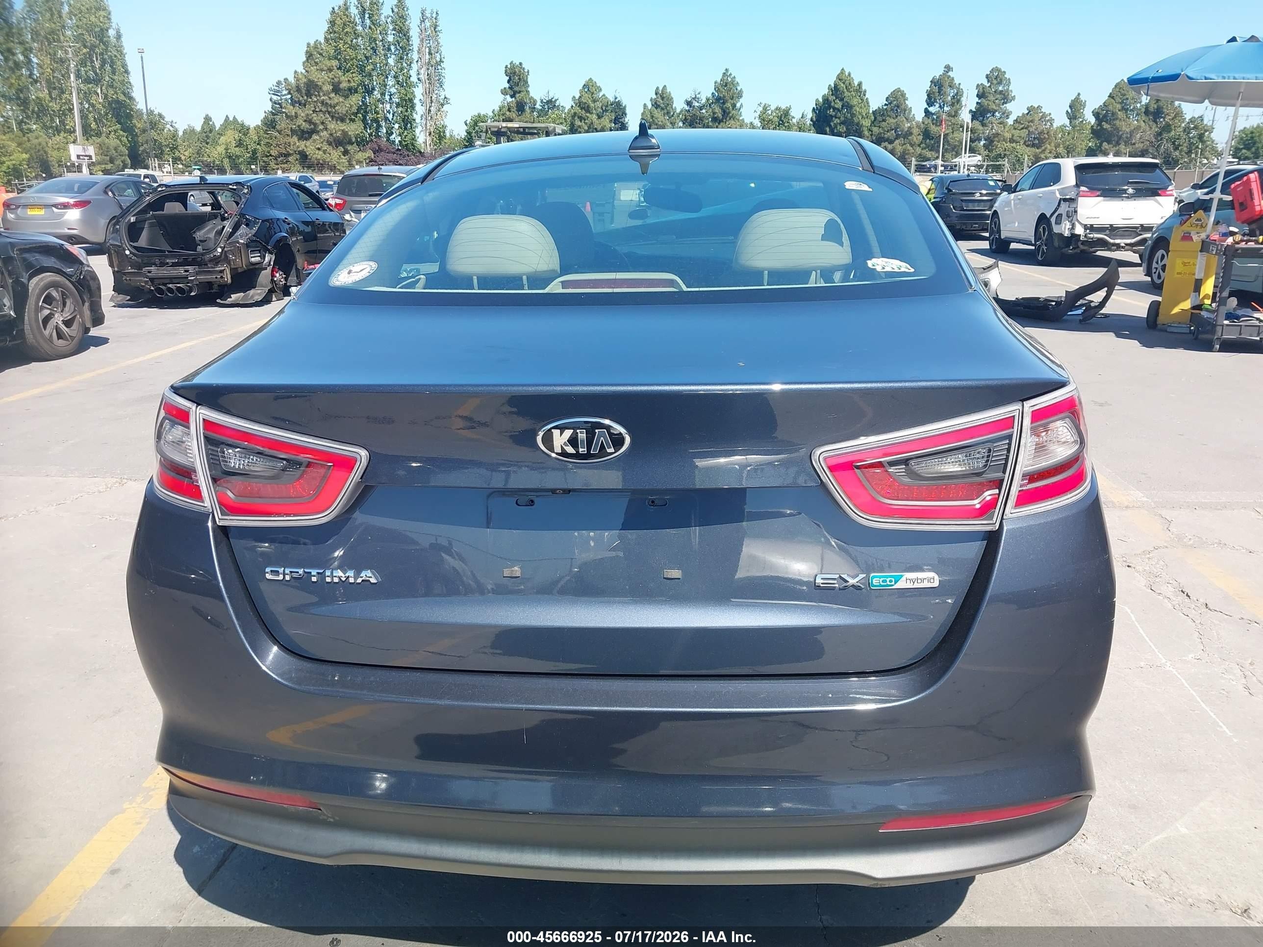 2014 Kia Optima Hybrid Ex Gray vin: KNAGN4AD1E5070249