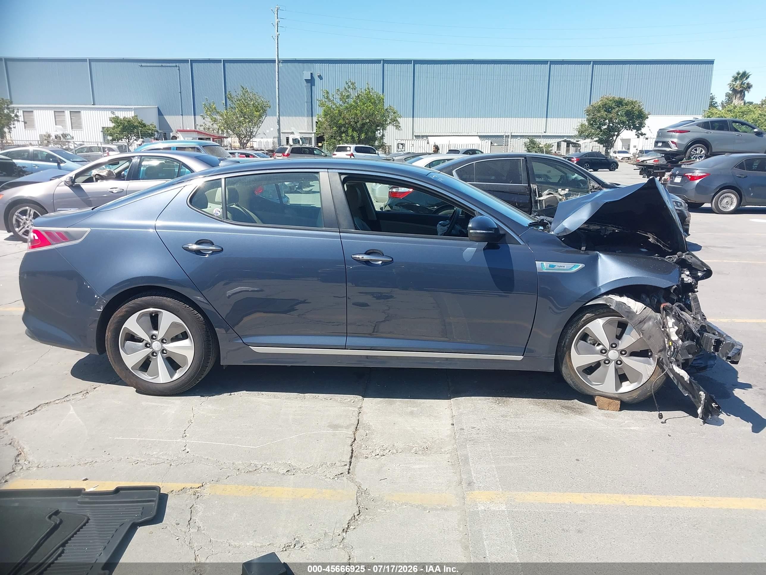 2014 Kia Optima Hybrid Ex Gray vin: KNAGN4AD1E5070249