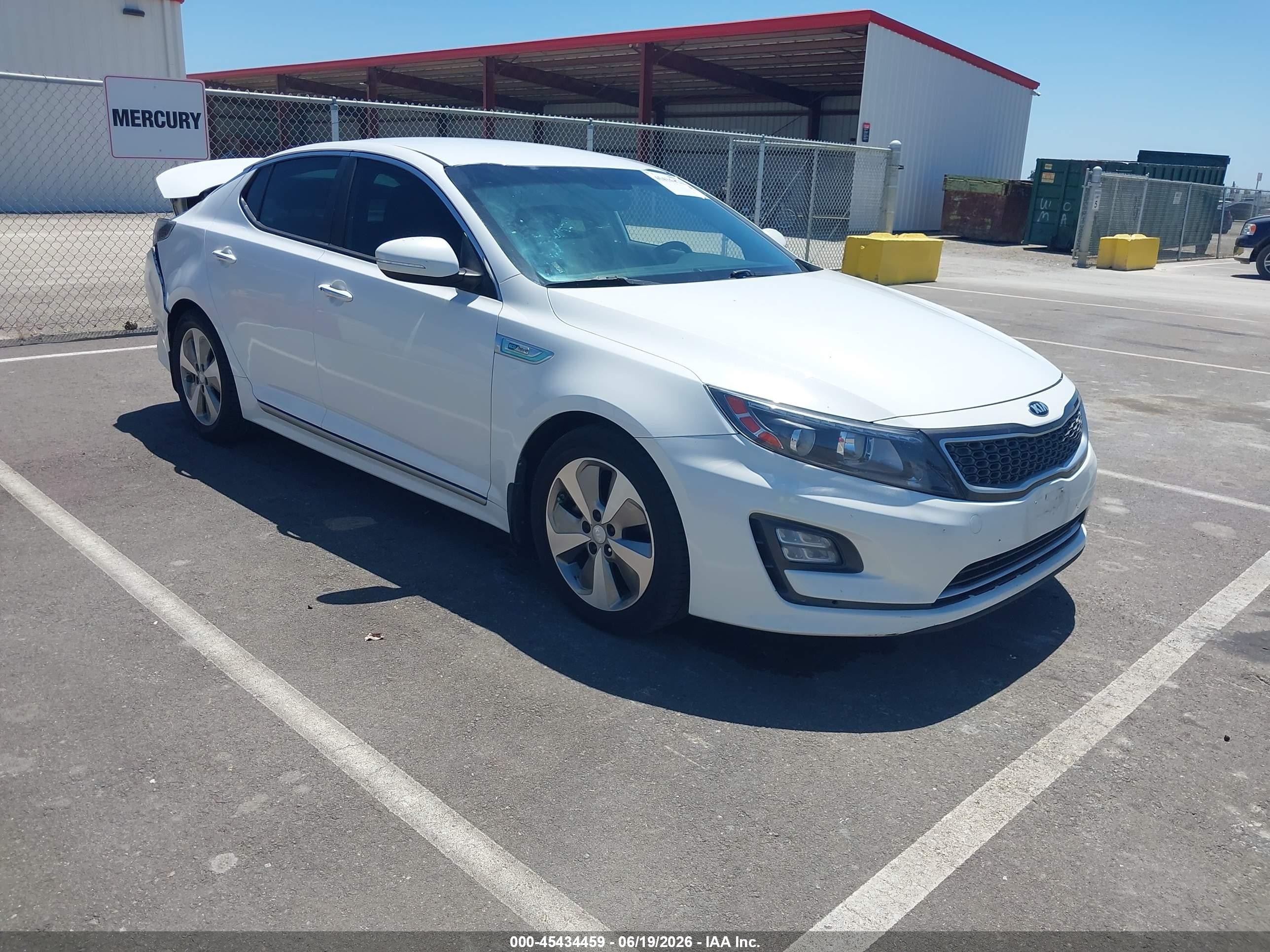 2014 Kia Optima Hybrid Ex White vin: KNAGN4AD3E5066588
