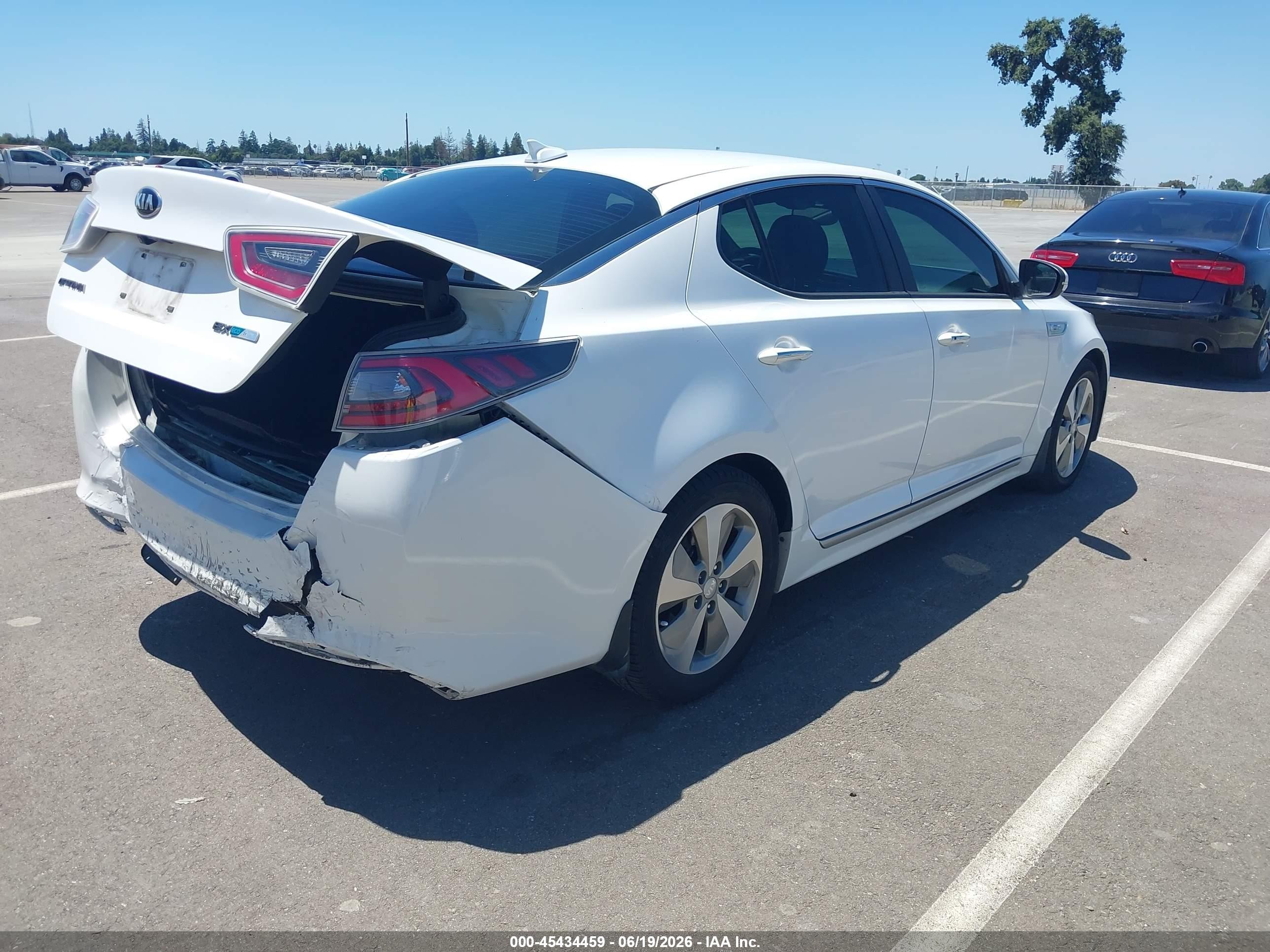 2014 Kia Optima Hybrid Ex White vin: KNAGN4AD3E5066588
