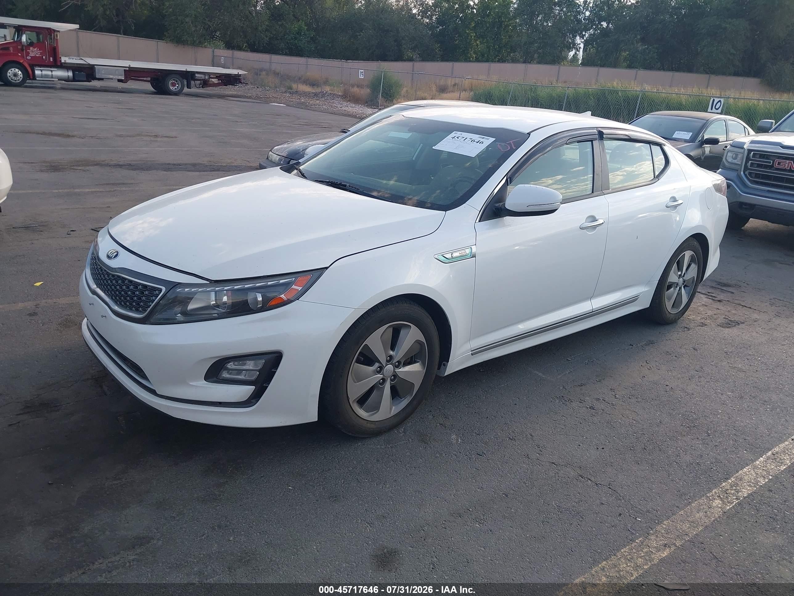 2014 Kia Optima Hybrid Ex White vin: KNAGN4AD4E5066941