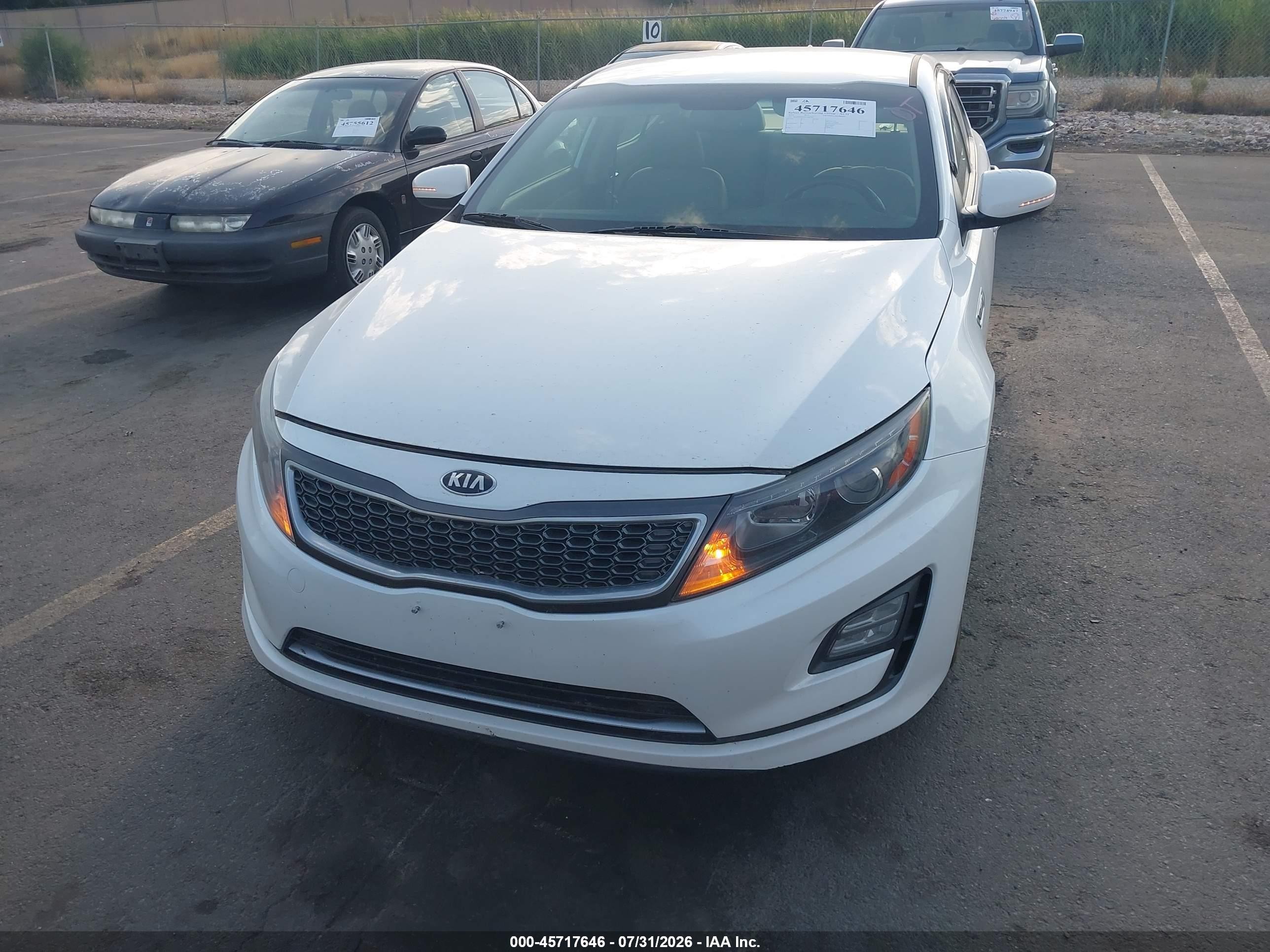 2014 Kia Optima Hybrid Ex White vin: KNAGN4AD4E5066941