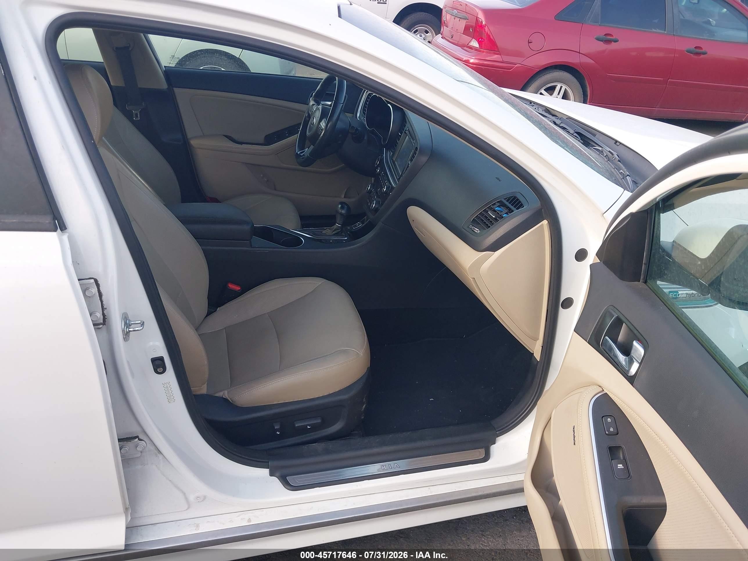 2014 Kia Optima Hybrid Ex White vin: KNAGN4AD4E5066941
