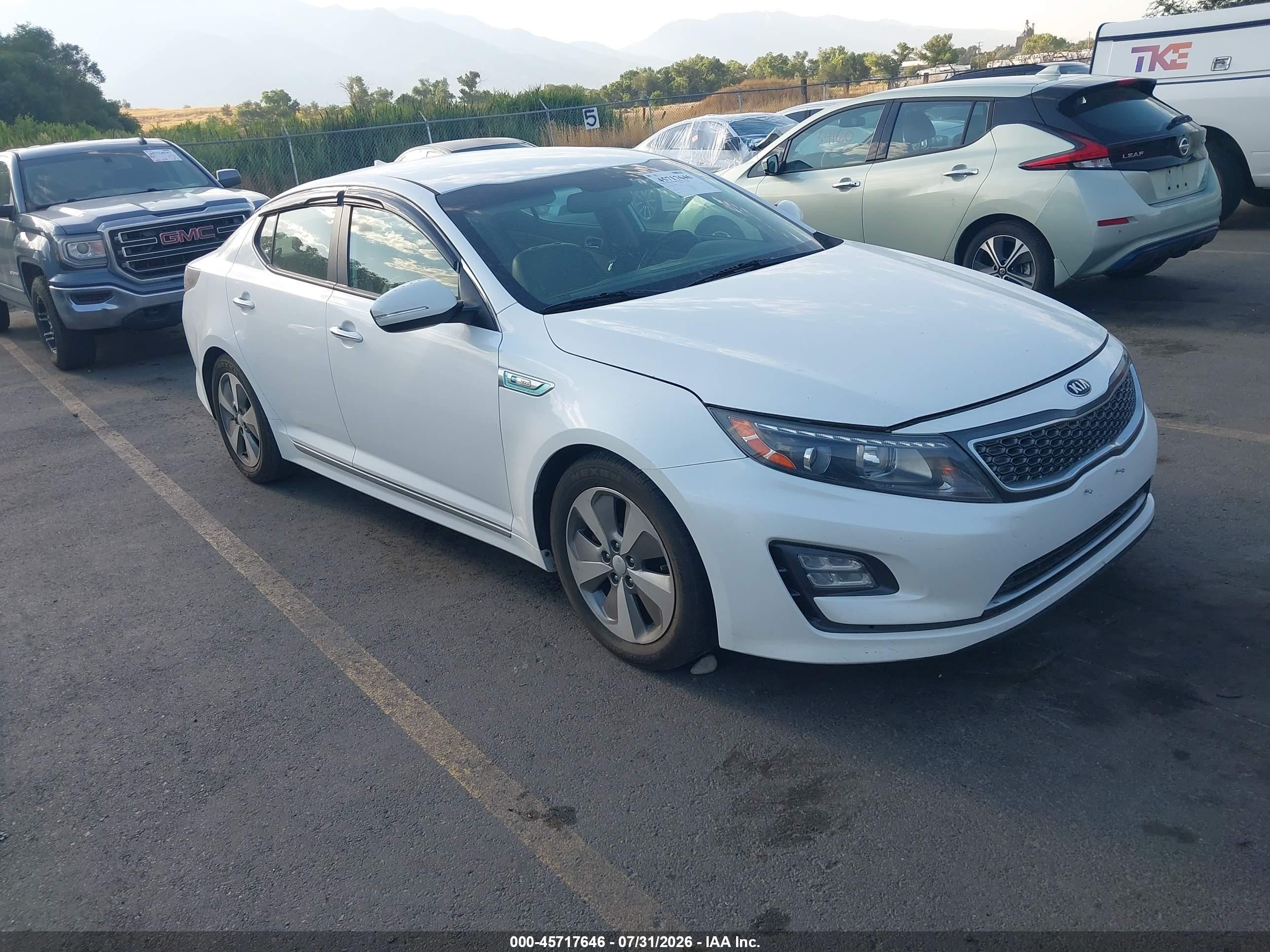 2014 Kia Optima Hybrid Ex White vin: KNAGN4AD4E5066941