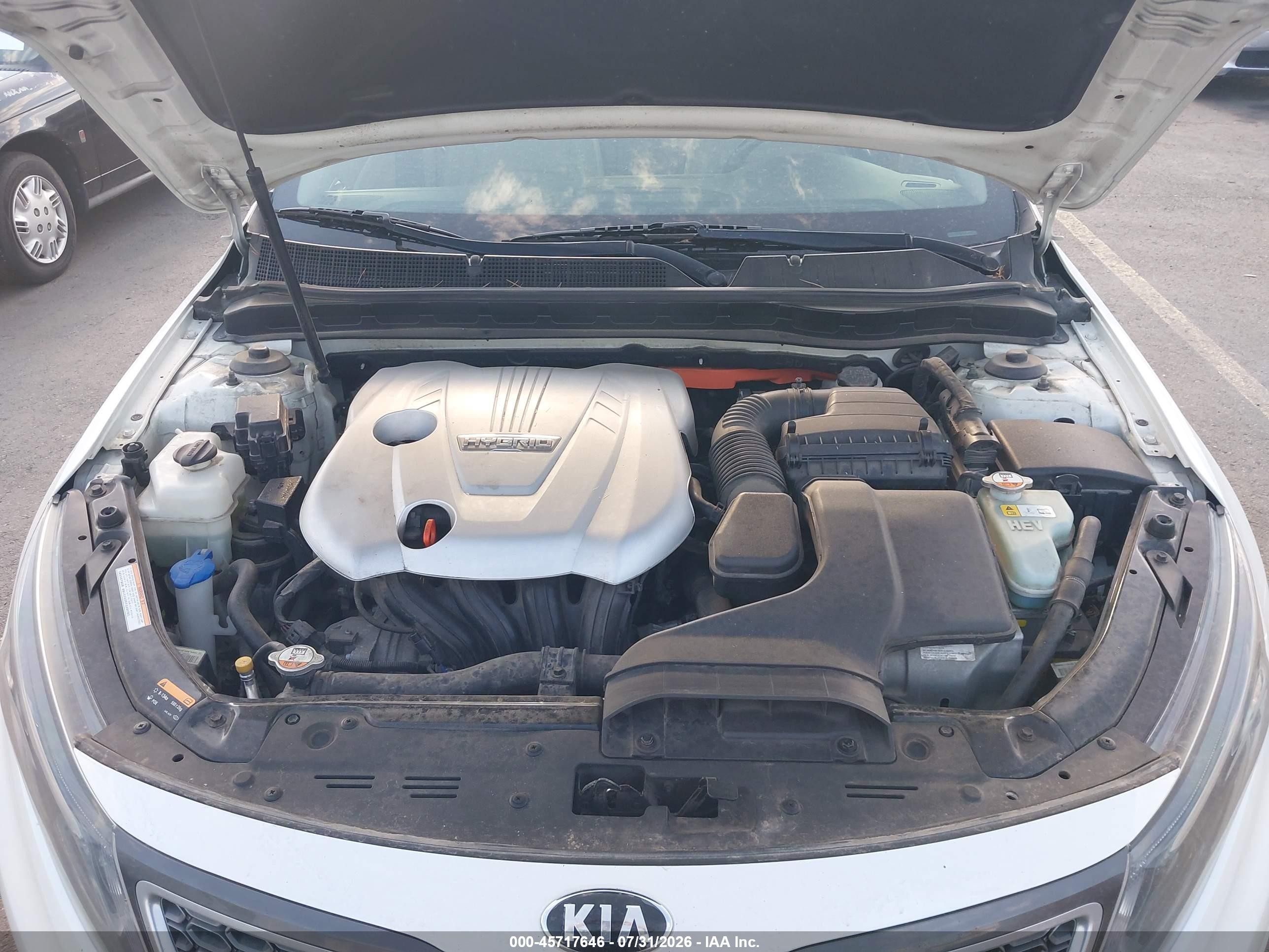 2014 Kia Optima Hybrid Ex White vin: KNAGN4AD4E5066941