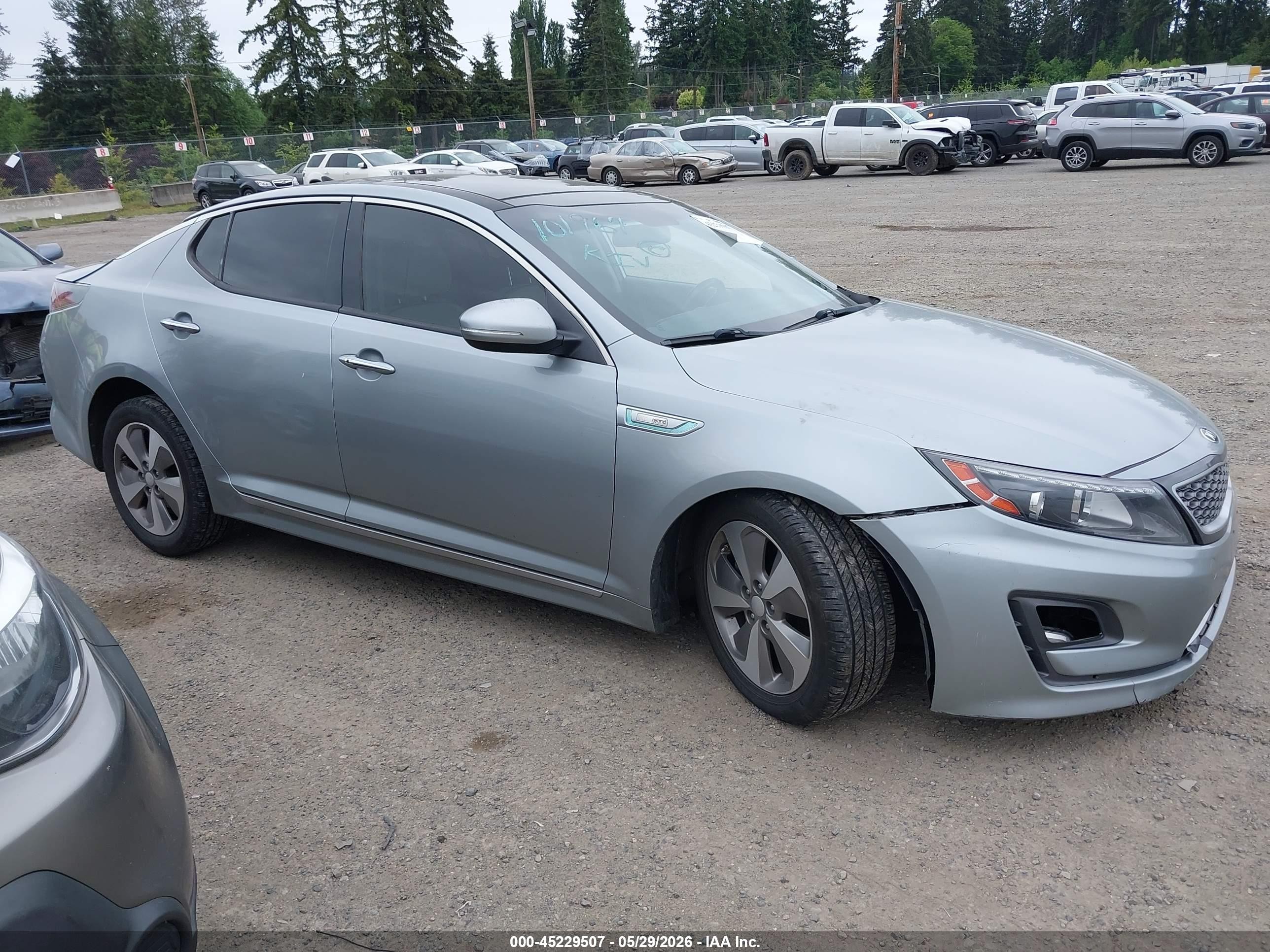 2015 Kia Optima Hybrid Ex Silver vin: KNAGN4AD4F5085149