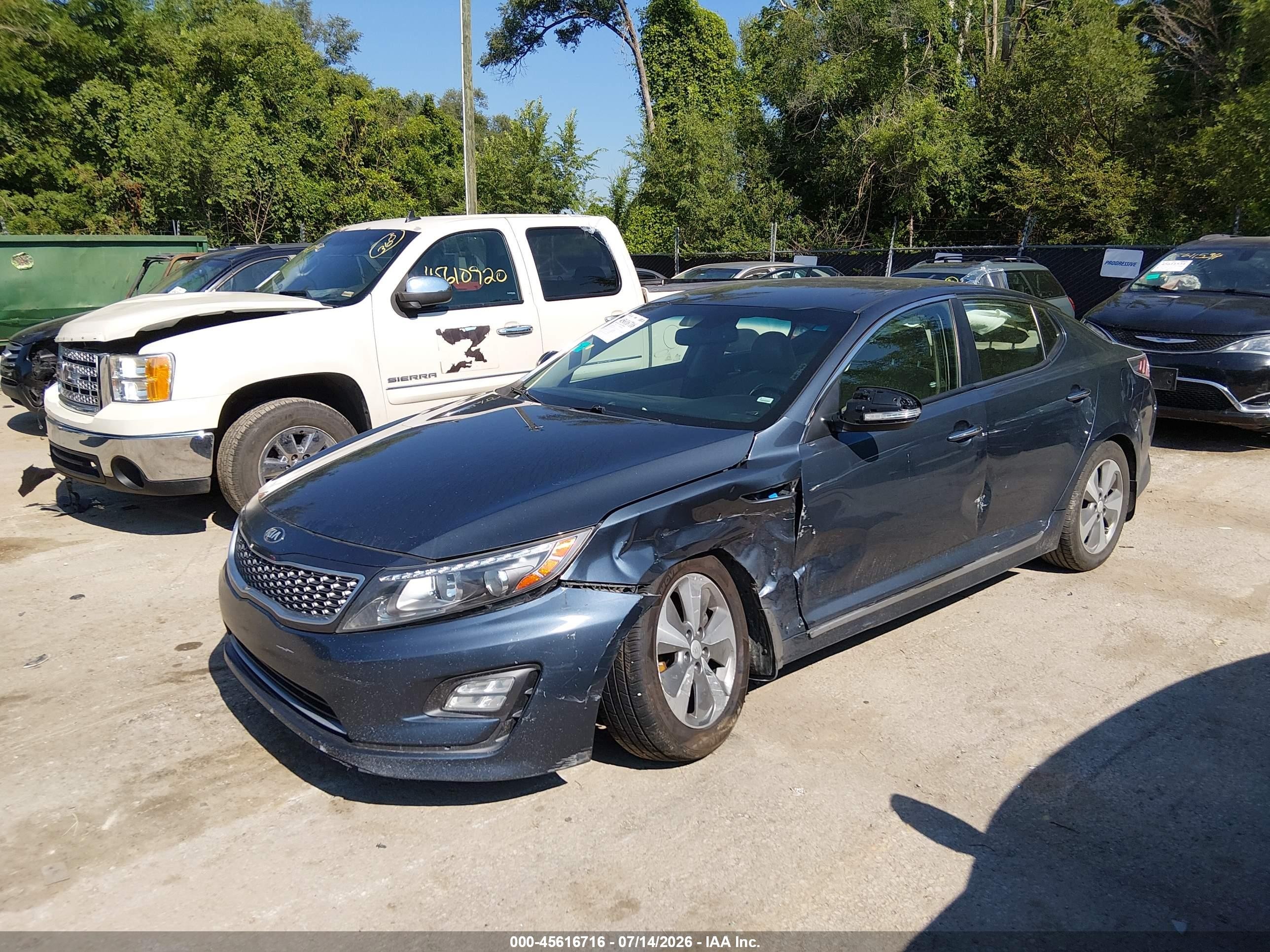 2014 Kia Optima Hybrid Ex Blue vin: KNAGN4AD5E5064132