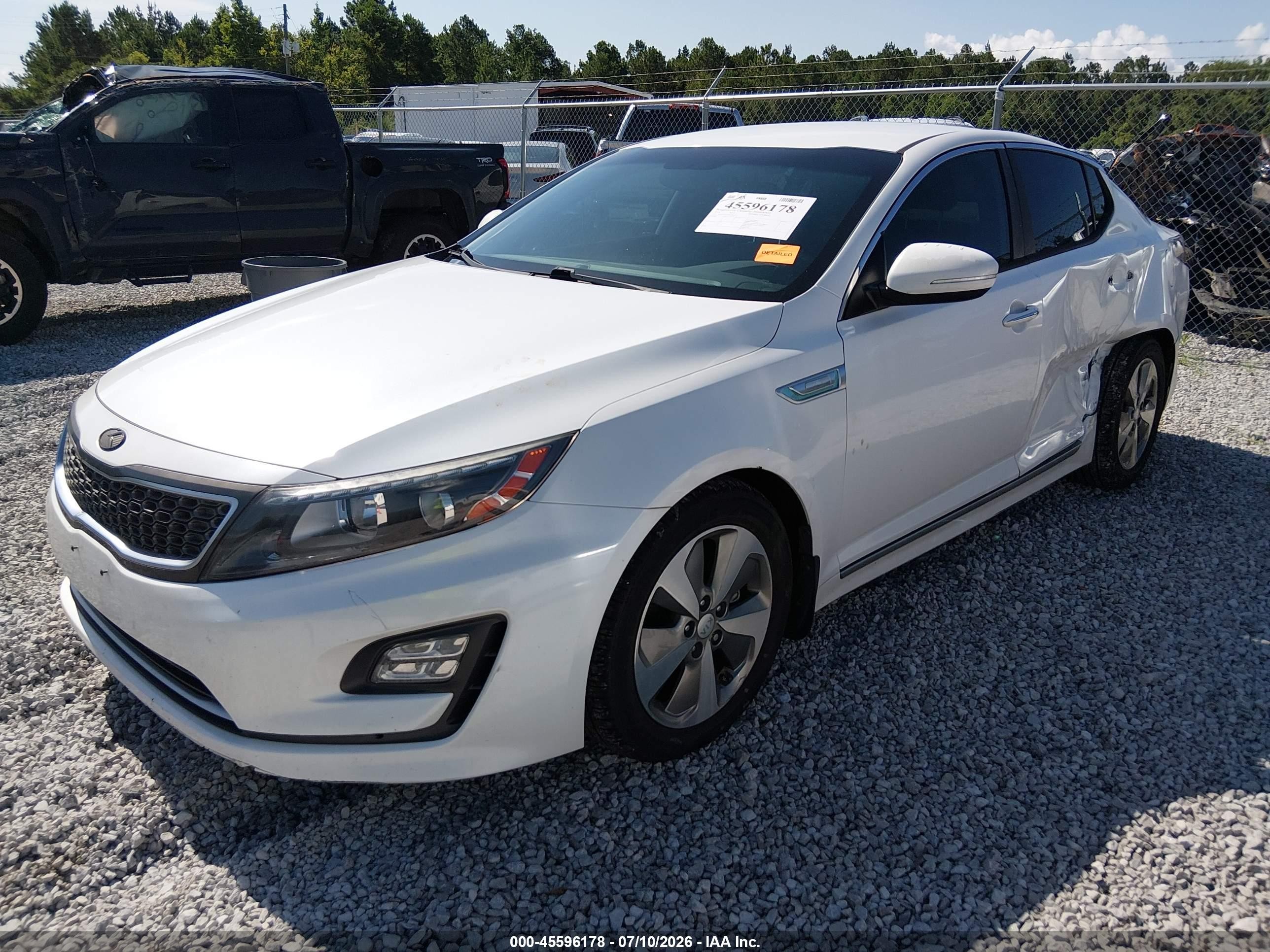 2014 Kia Optima Hybrid Ex White vin: KNAGN4AD6E5063233