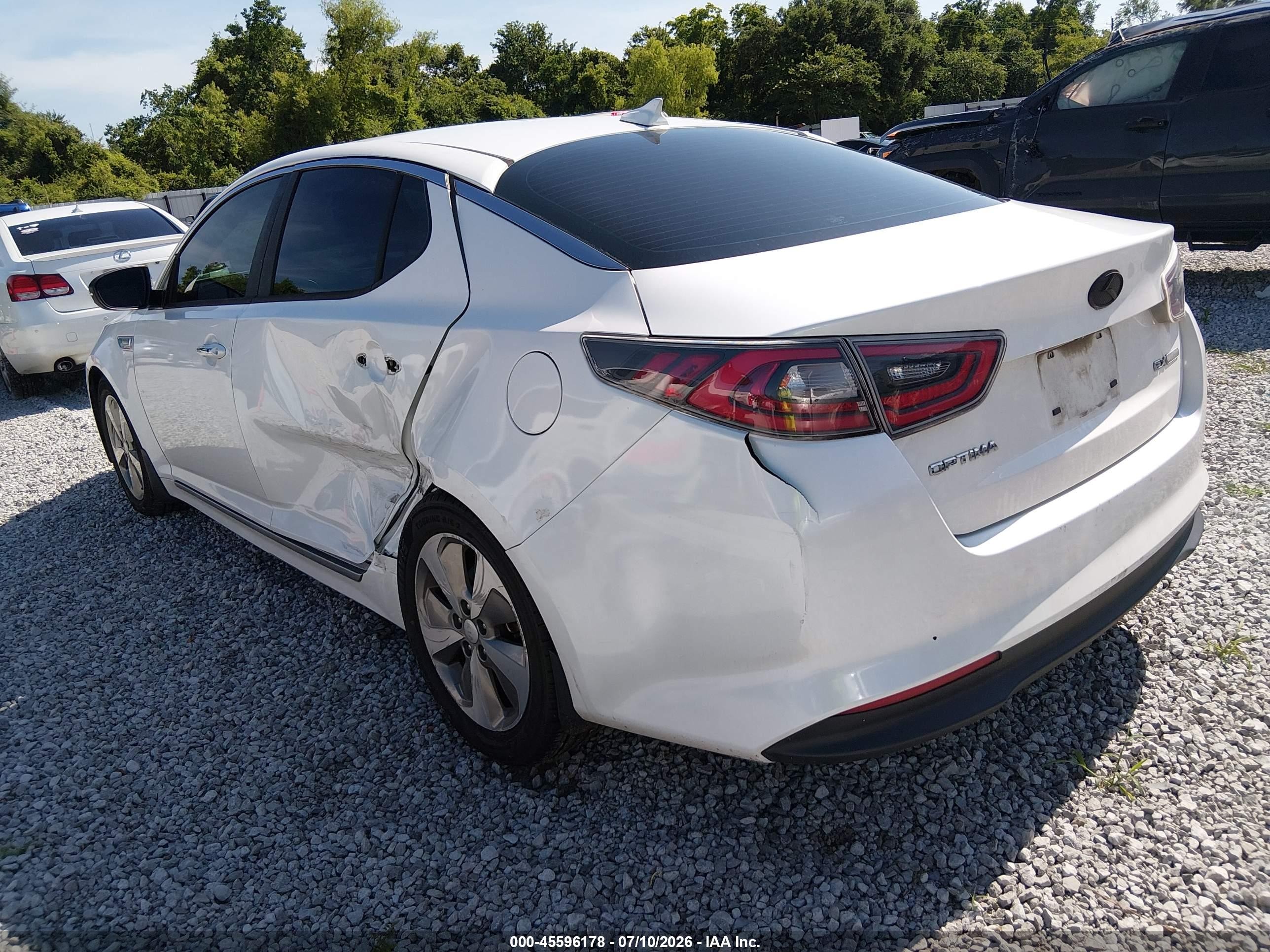 2014 Kia Optima Hybrid Ex White vin: KNAGN4AD6E5063233