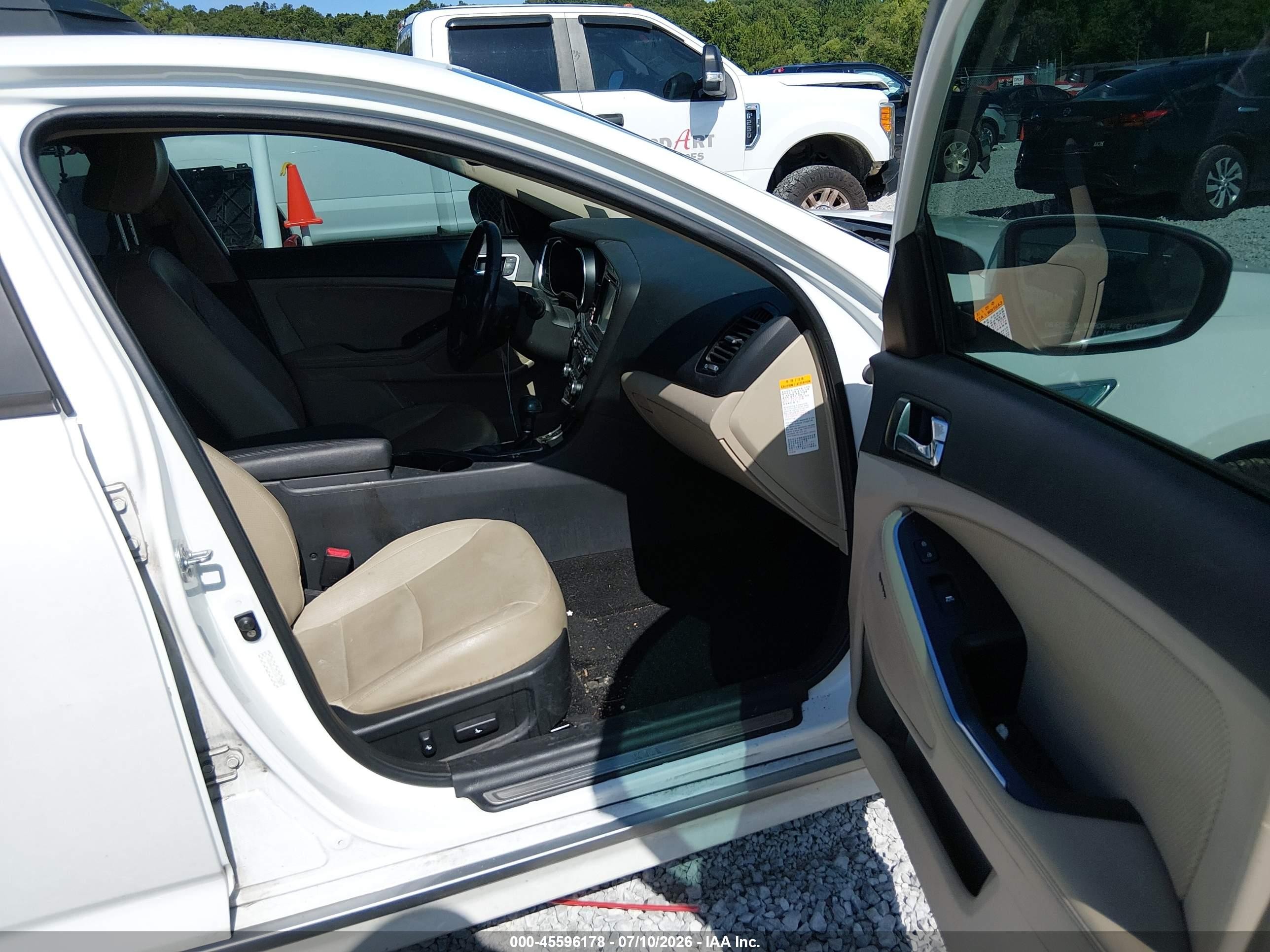 2014 Kia Optima Hybrid Ex White vin: KNAGN4AD6E5063233