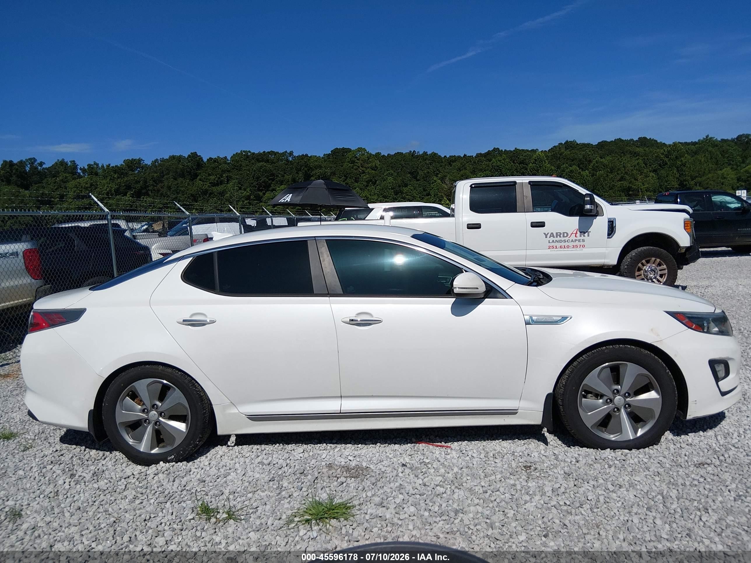 2014 Kia Optima Hybrid Ex White vin: KNAGN4AD6E5063233