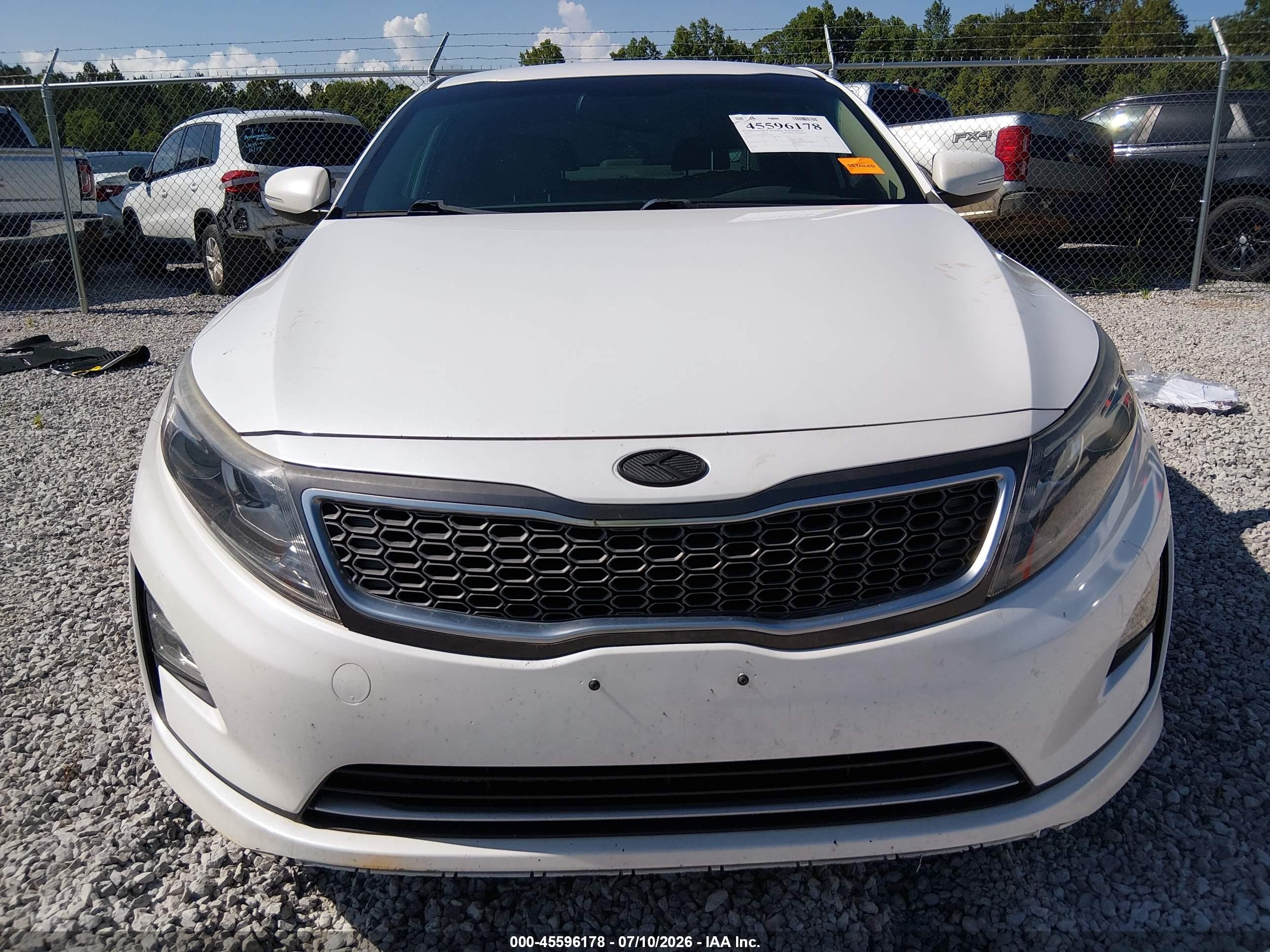 2014 Kia Optima Hybrid Ex White vin: KNAGN4AD6E5063233