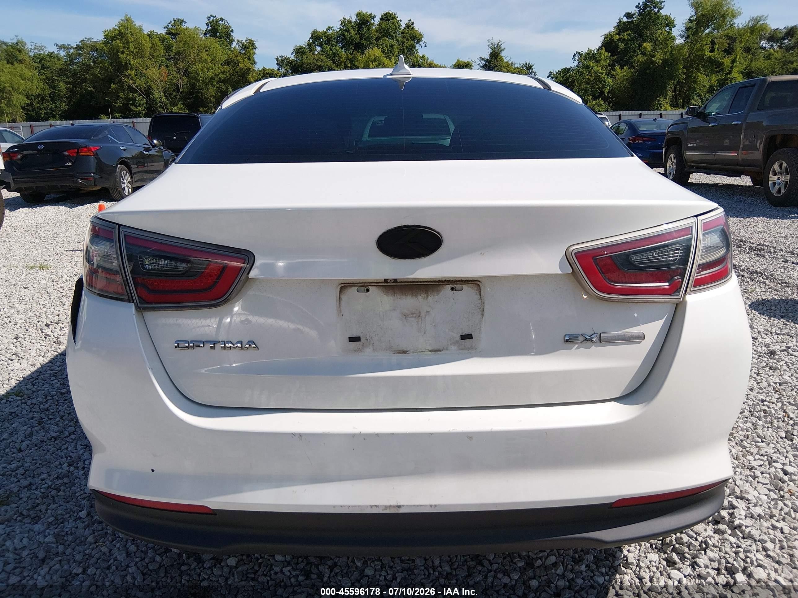 2014 Kia Optima Hybrid Ex White vin: KNAGN4AD6E5063233