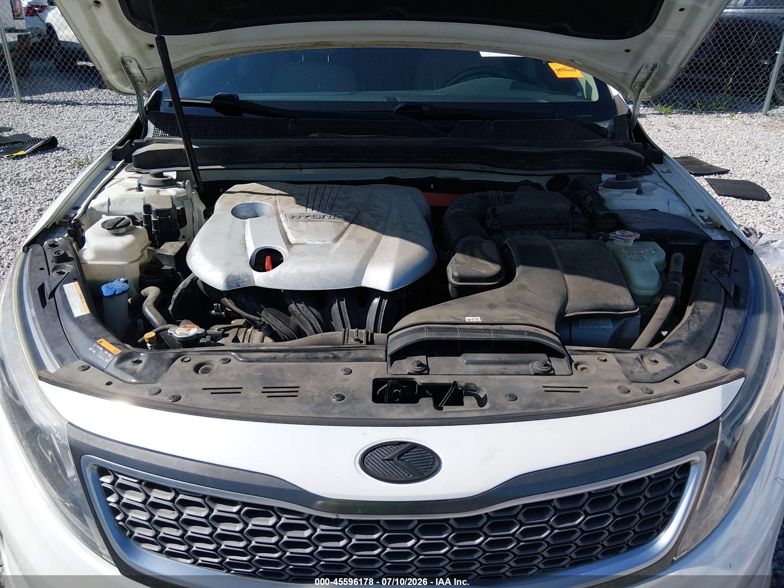 2014 Kia Optima Hybrid Ex White vin: KNAGN4AD6E5063233