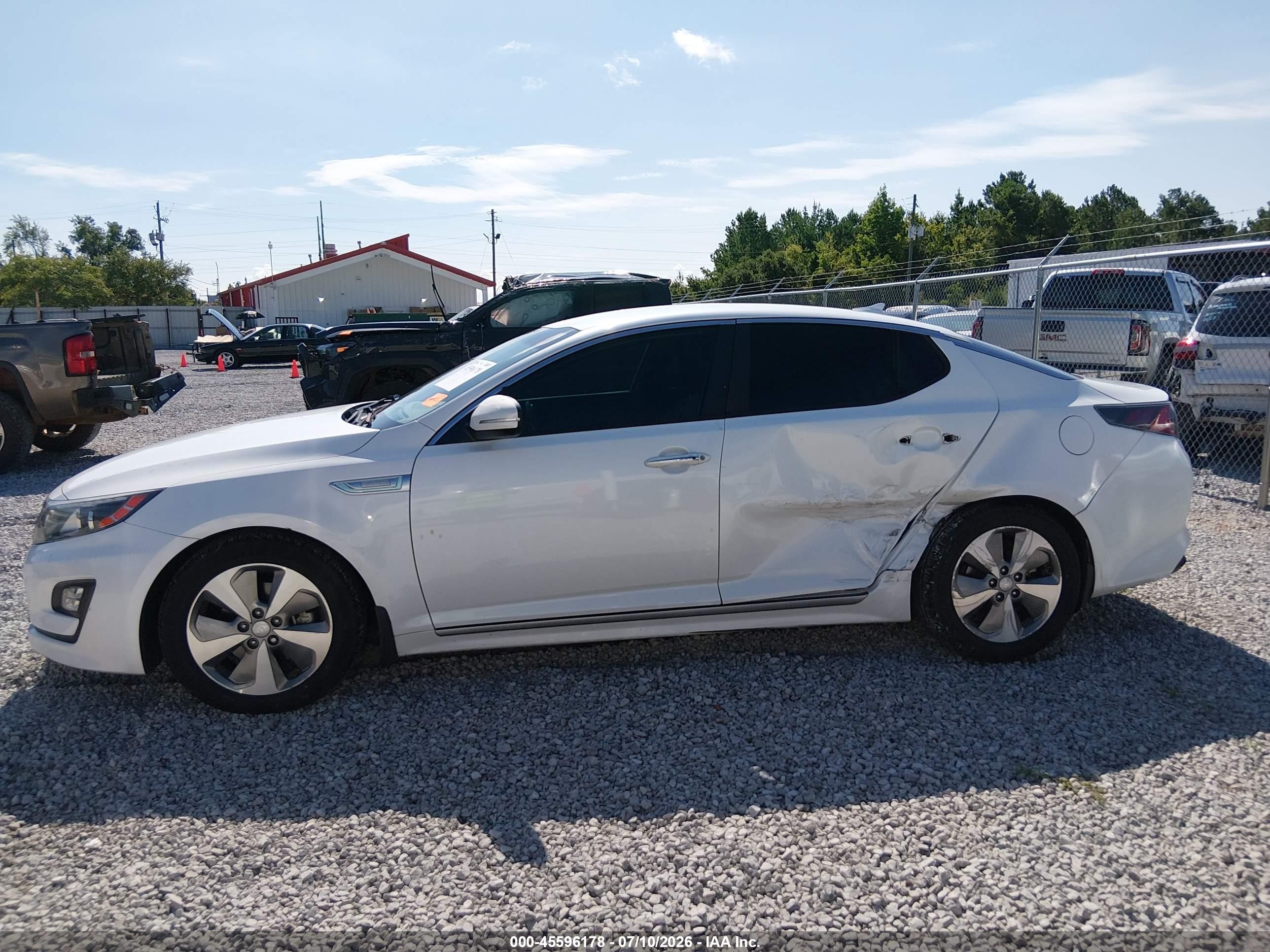 2014 Kia Optima Hybrid Ex White vin: KNAGN4AD6E5063233