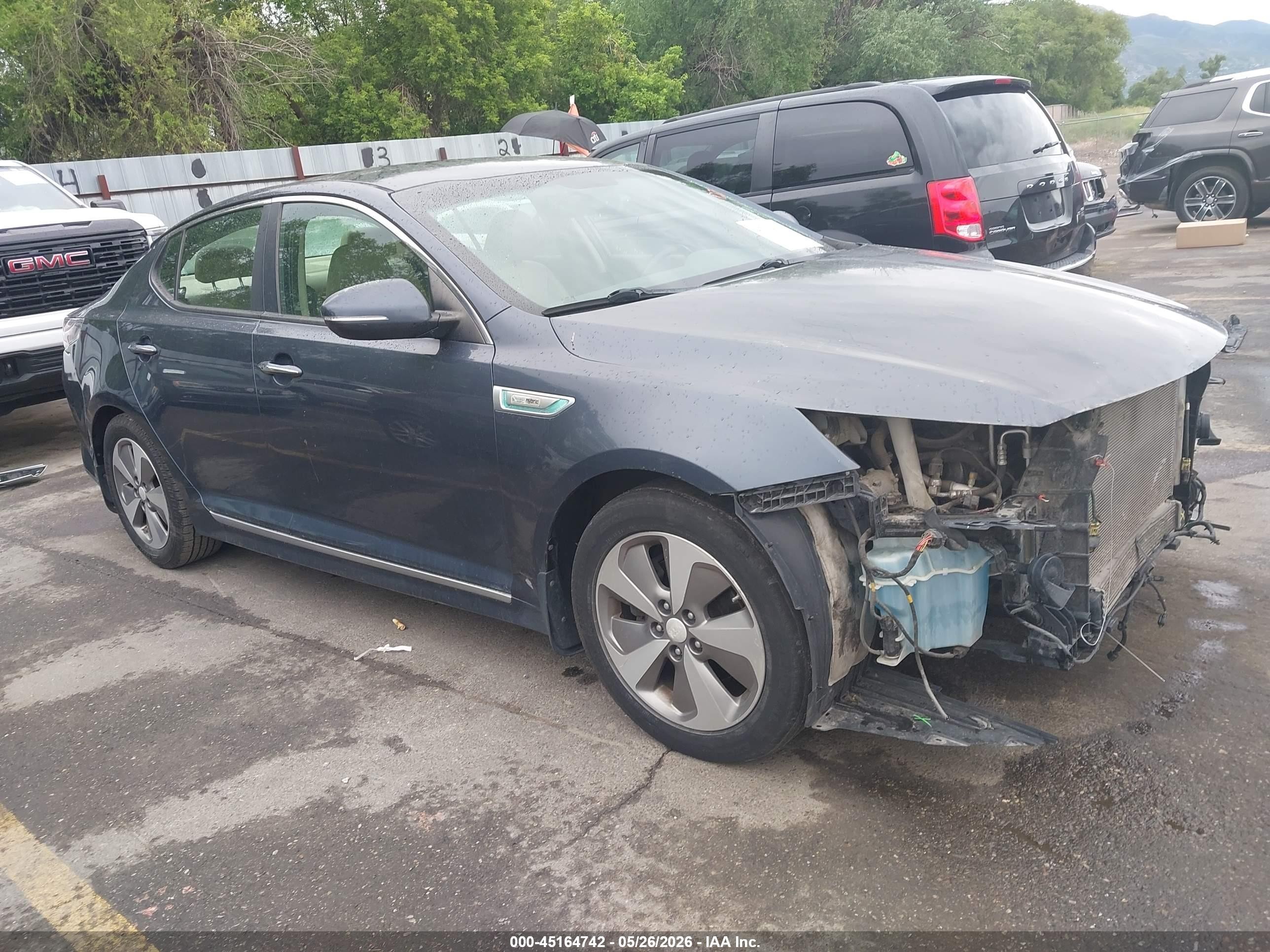2014 Kia Optima Hybrid Ex Dark Blue vin: KNAGN4AD6E5074748
