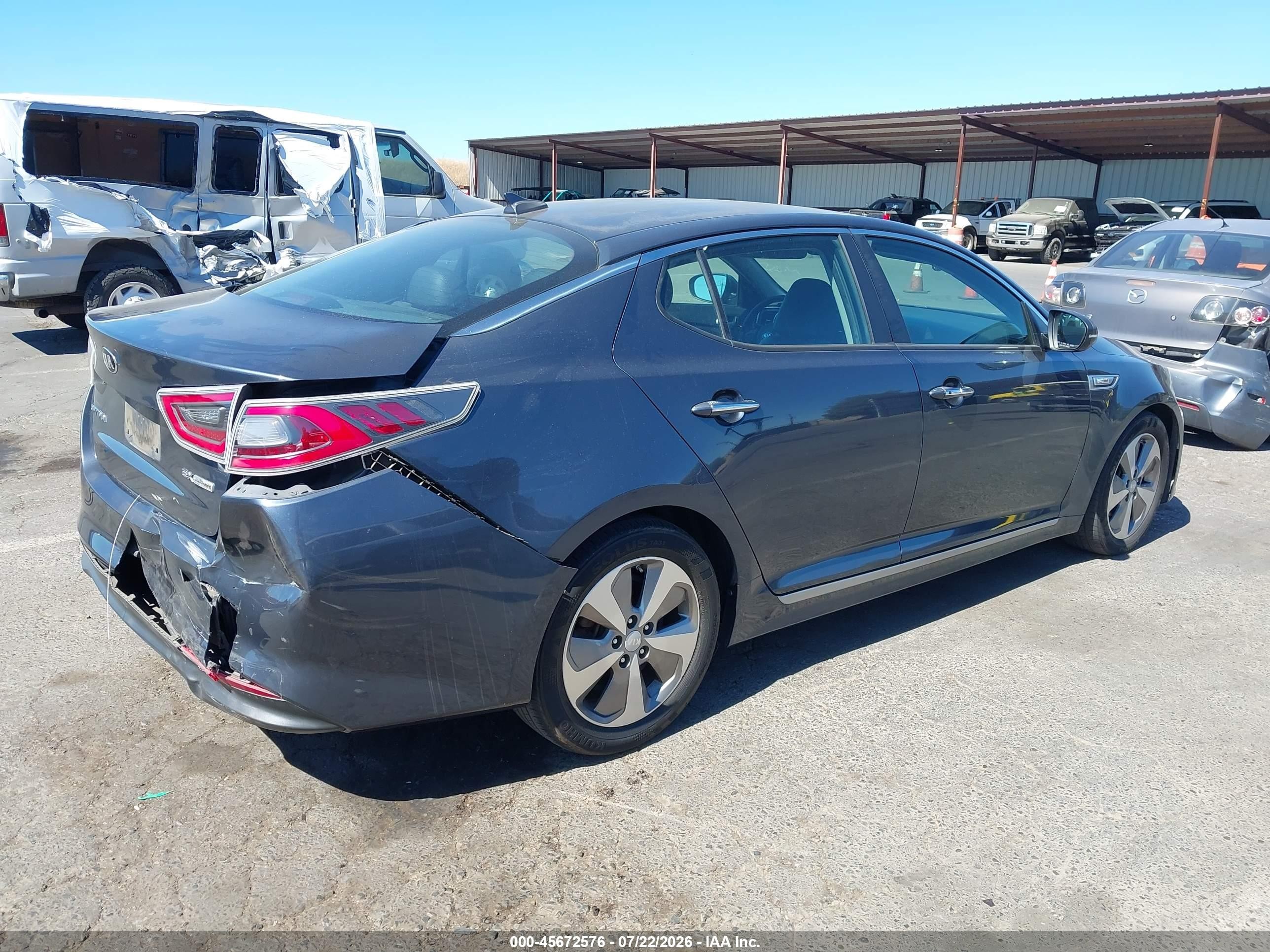 2015 Kia Optima Hybrid Ex Gray vin: KNAGN4AD7F5080270
