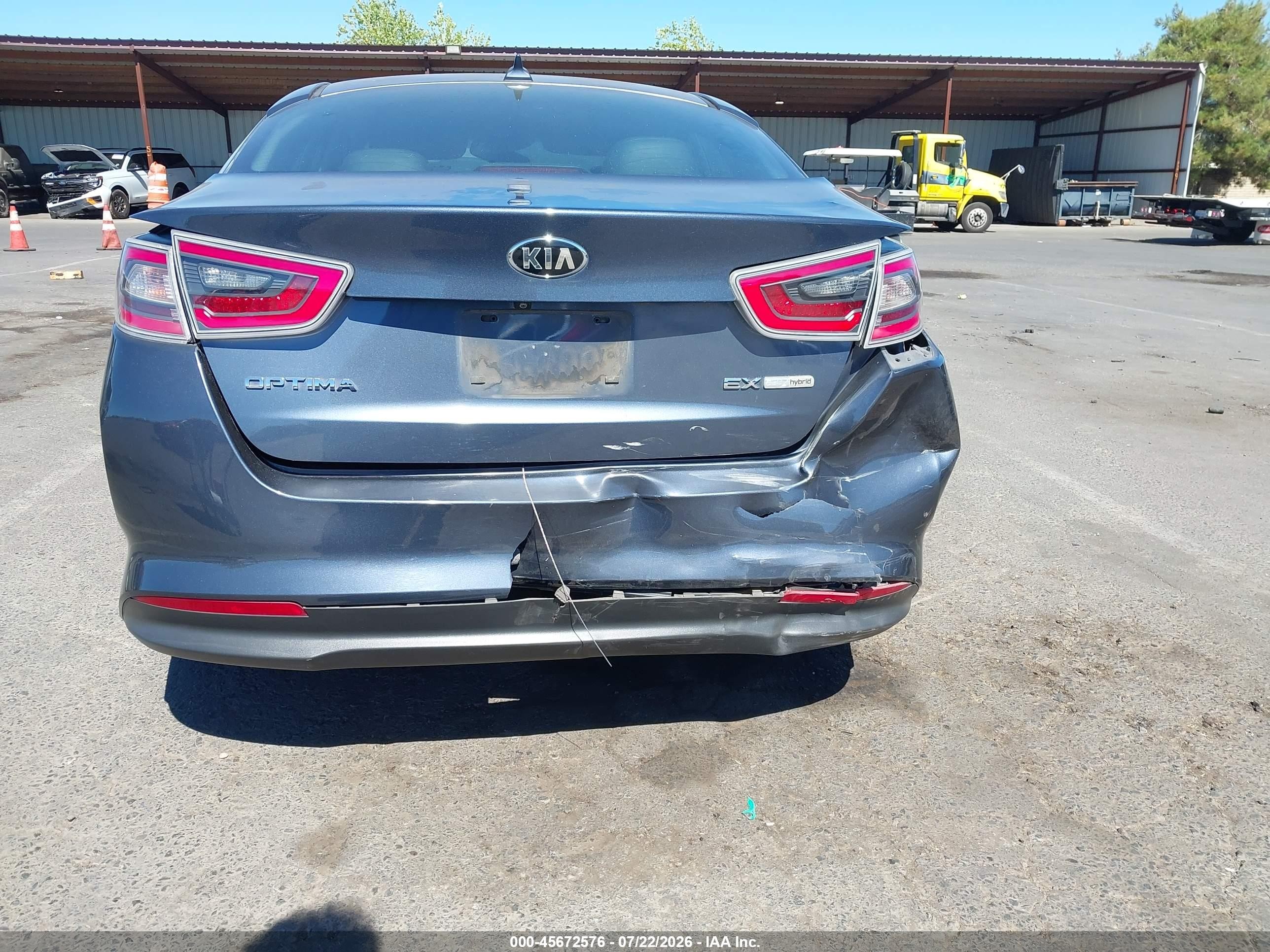 2015 Kia Optima Hybrid Ex Gray vin: KNAGN4AD7F5080270
