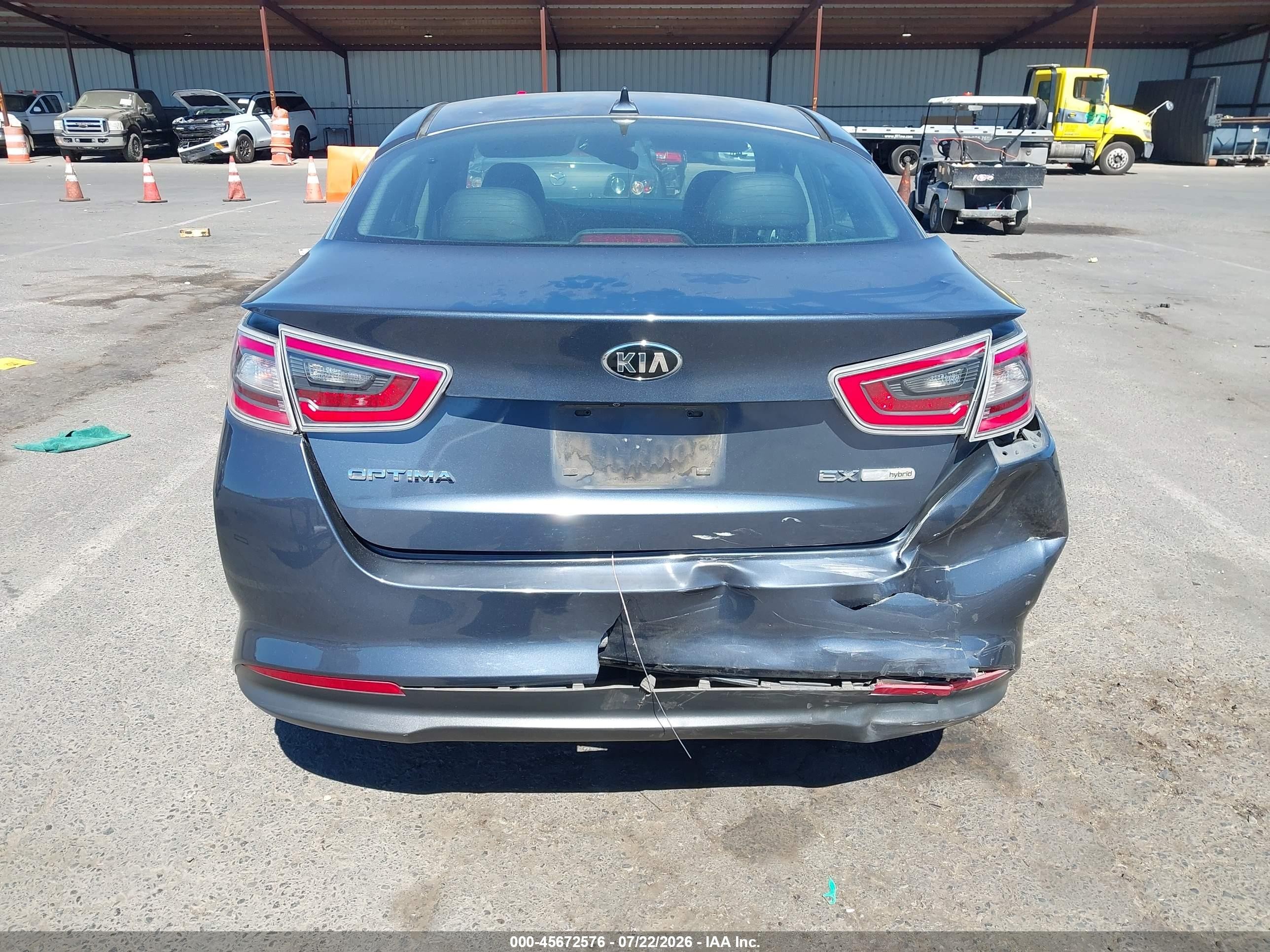 2015 Kia Optima Hybrid Ex Gray vin: KNAGN4AD7F5080270